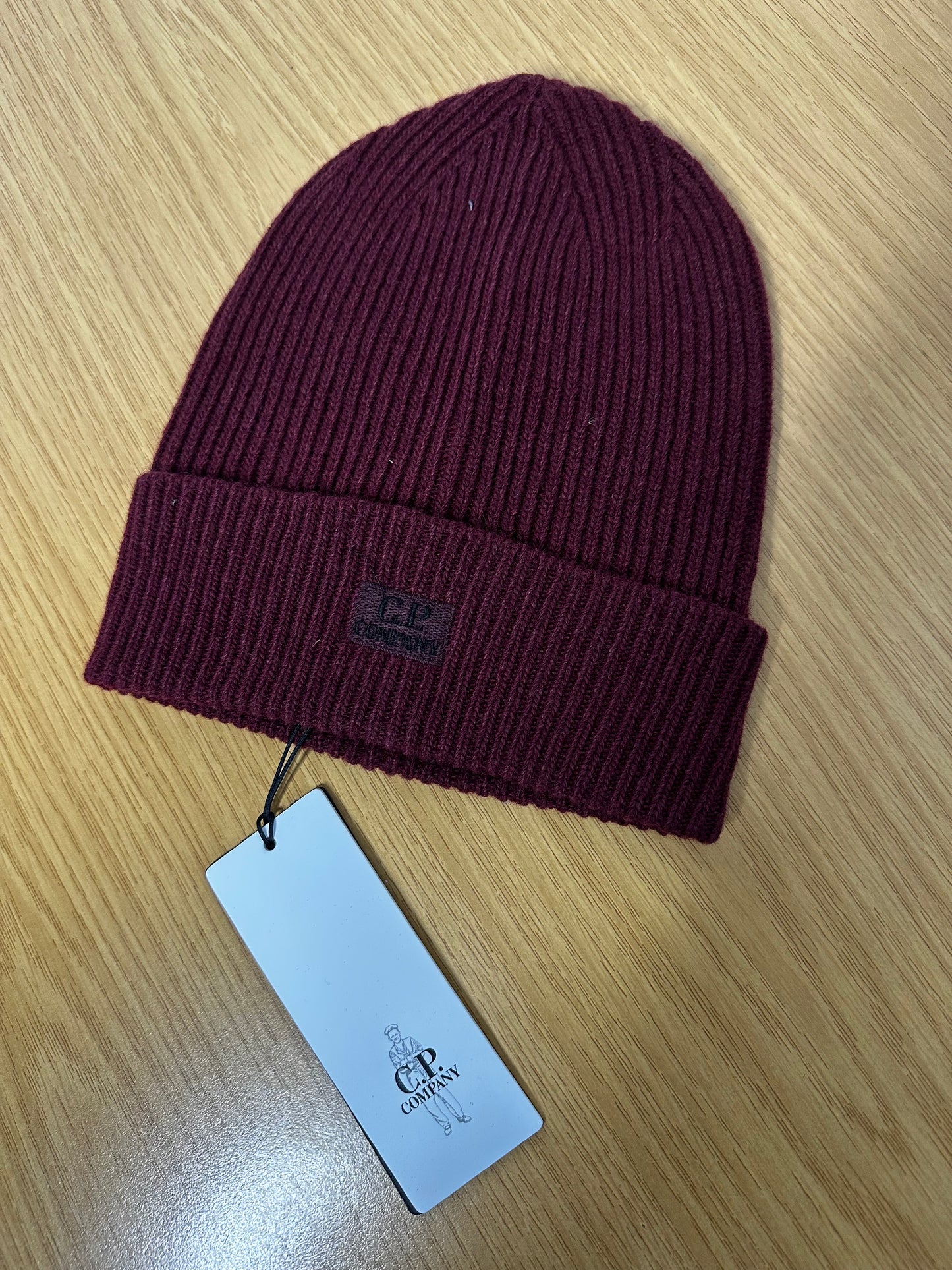 C.P. Company Port Royal Lambswool Patch Logo Beanie Hat