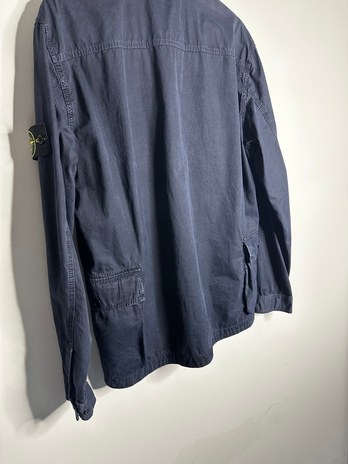 Stone Island Navy Old Treatment Multi Pocket Overshirt - Extra Large