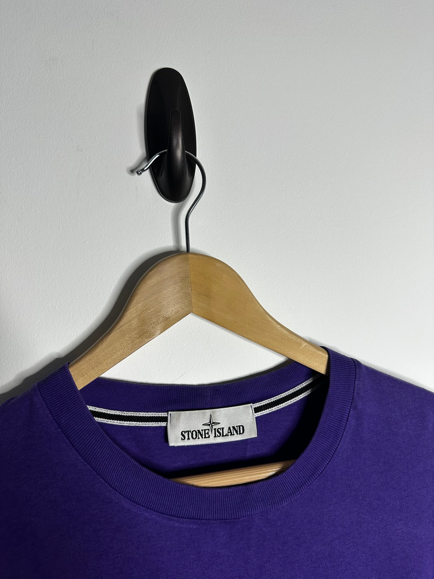 Stone Island Purple Archivio Raso Gommato 40th Anniversary T - Shirt - Large