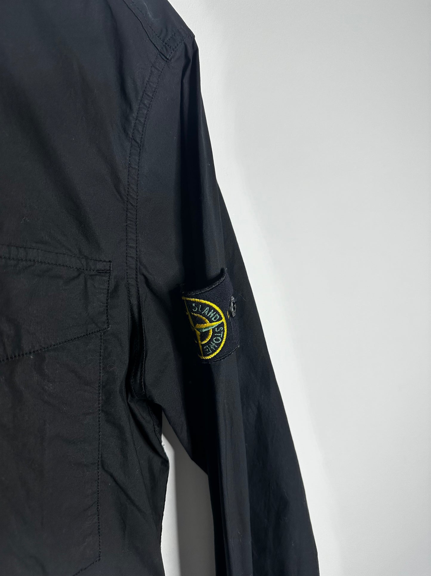 Stone Island Black Button Shirt - Medium