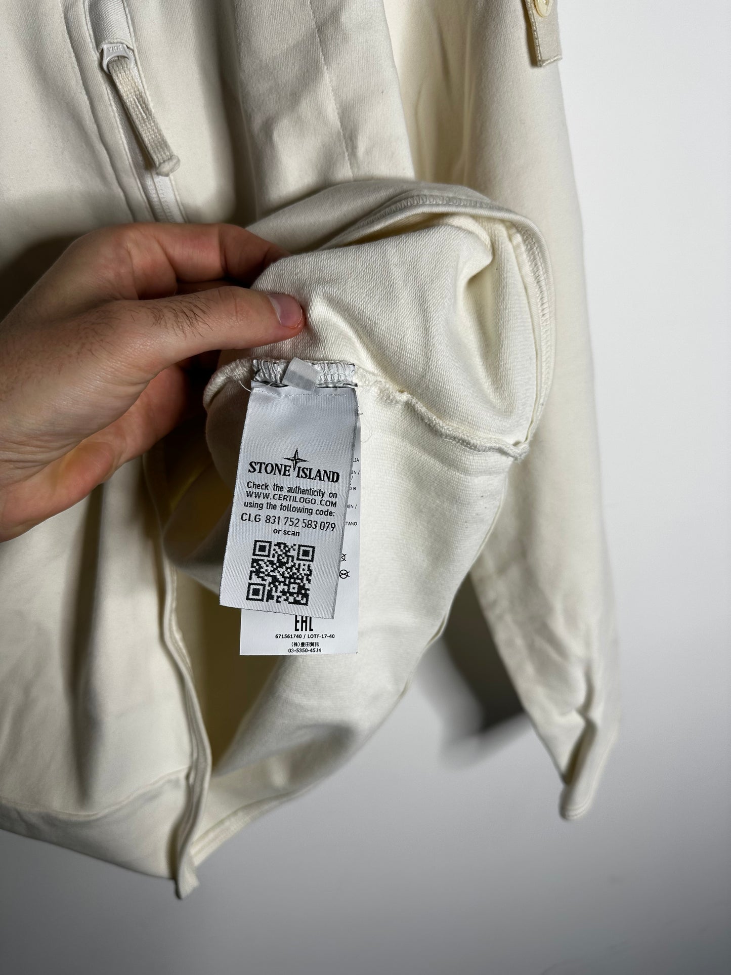 Stone Island White Ghost Crewneck Sweatshirt - Medium