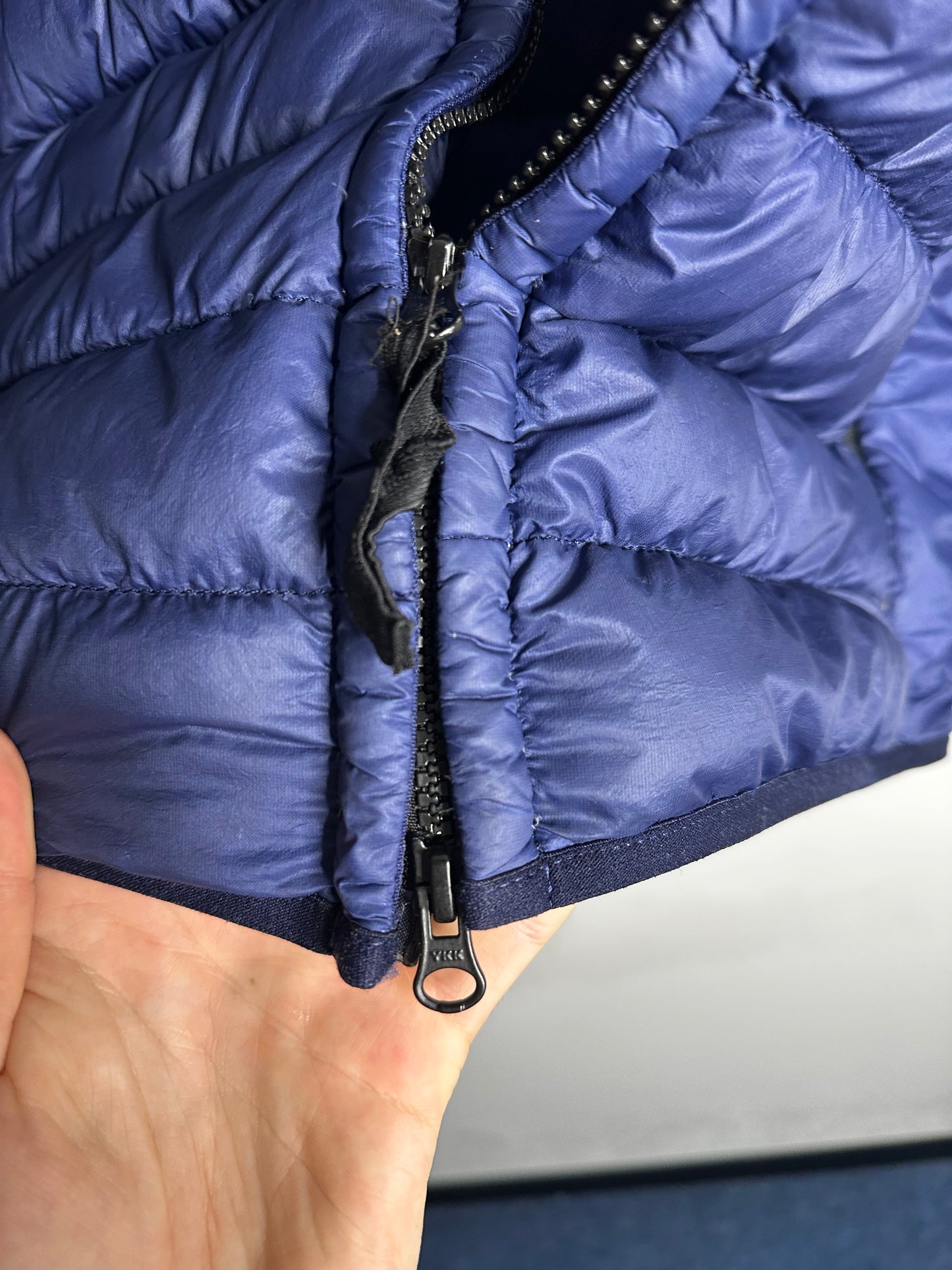 Stone Island Blue Garment Dyed Micro Yarn Down Hooded Jacket - Large