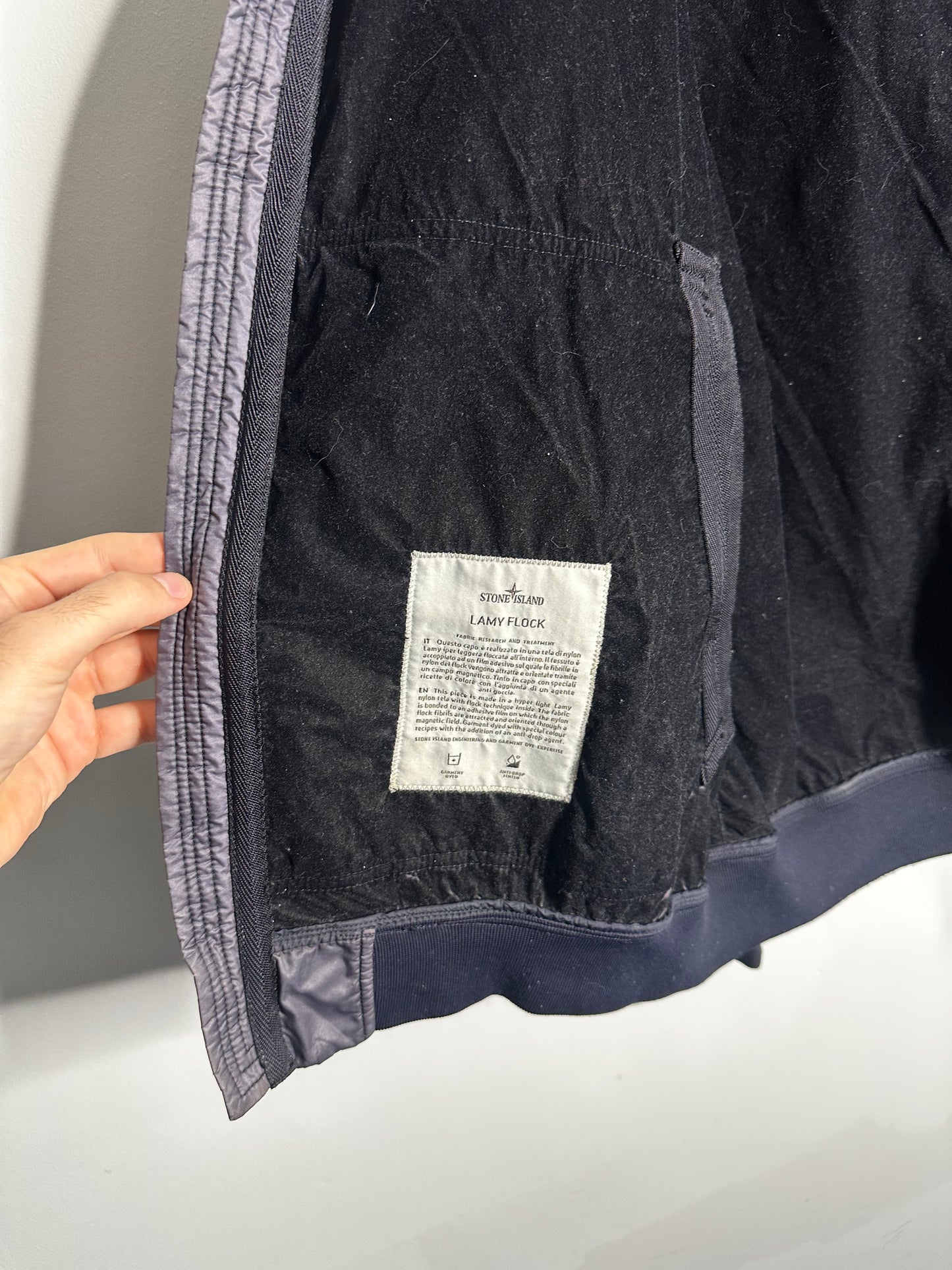 Stone Island Purple Lamy Flock Hooded Jacket - XXL