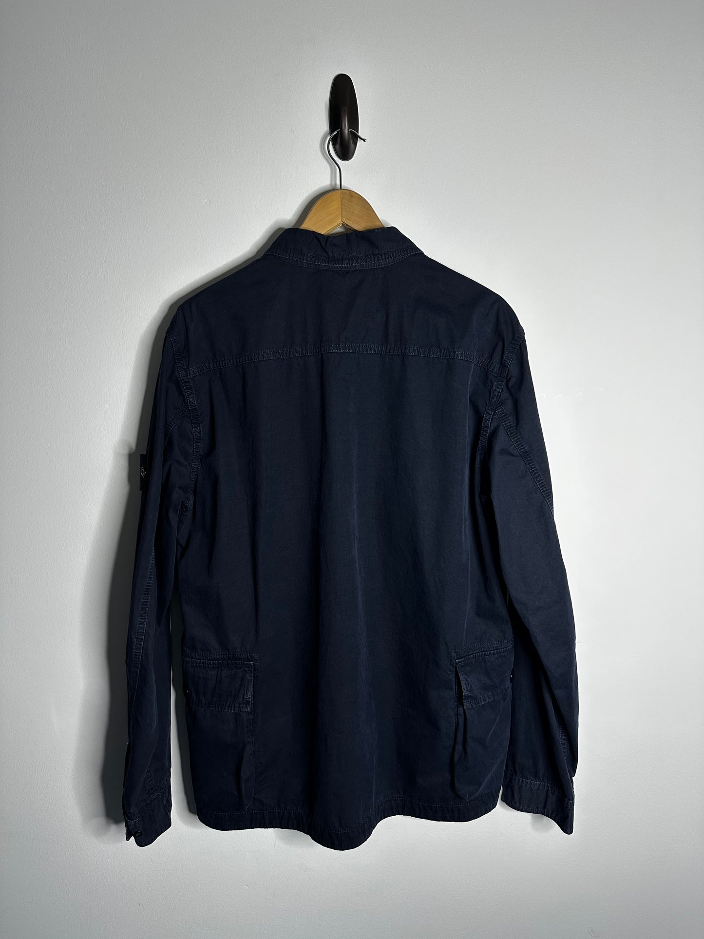 Stone Island Navy Old Treatment Multi Pocket Overshirt - Extra Large