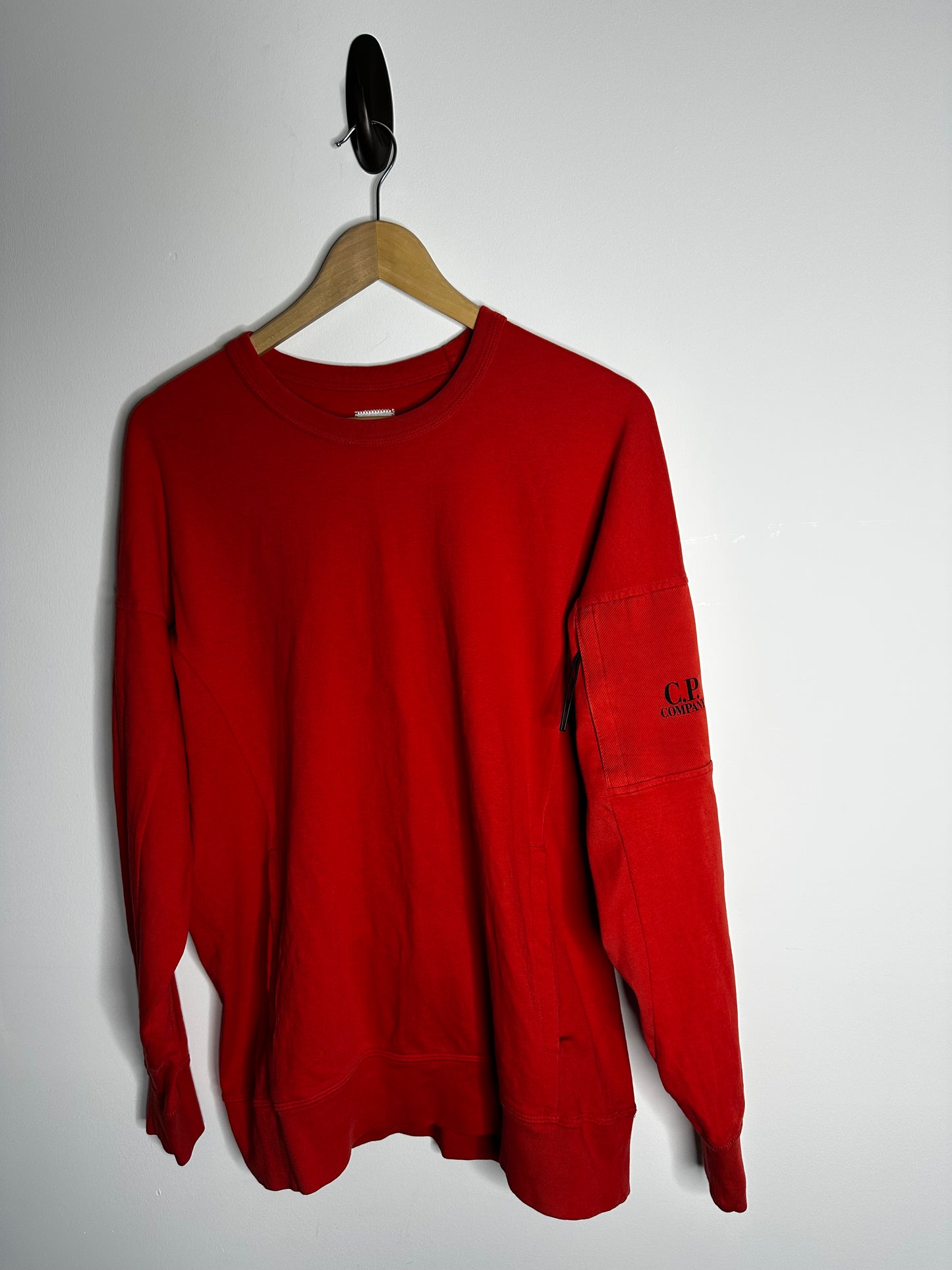 C.P. Company Red Arm Print Crewneck Sweatshirt - Large