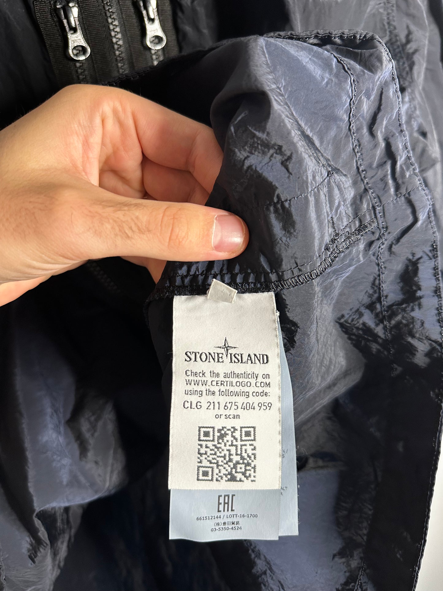 Stone Island Navy Nylon Metal Overshirt - Large