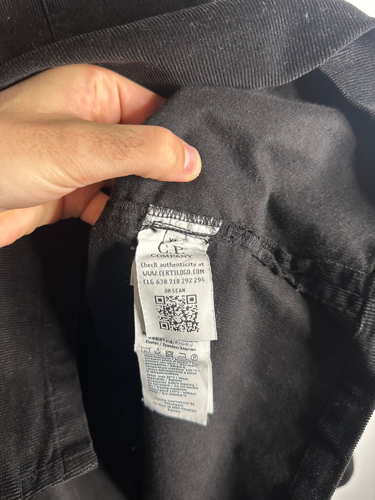 C.P. Company Black Corduroy Smock Overshirt - Extra Large