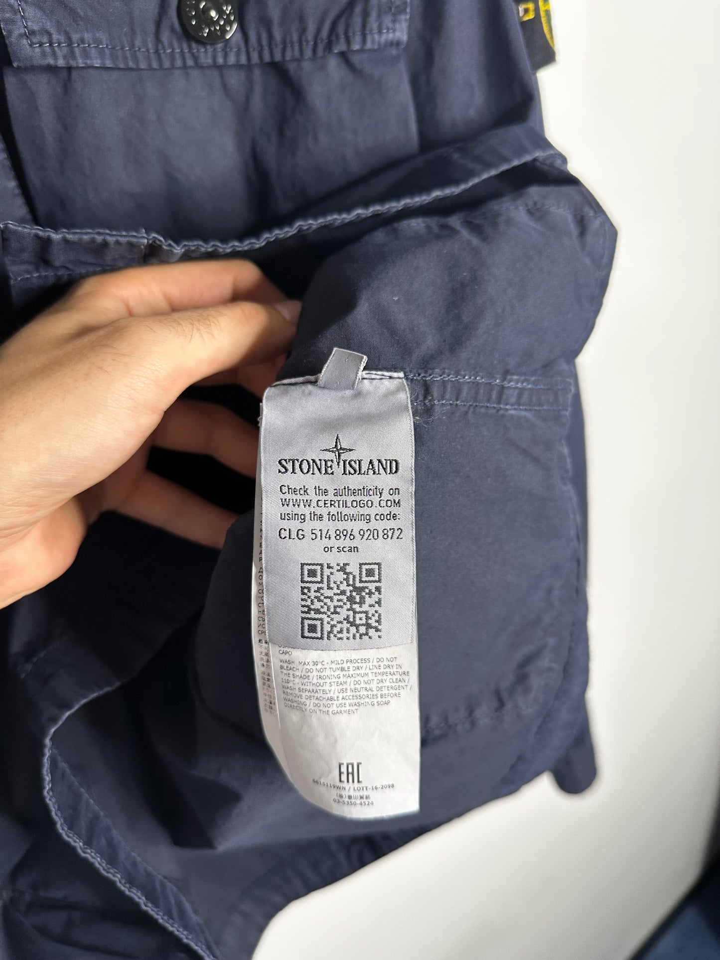 Stone Island Navy Old Treatment Multi Pocket Overshirt - Extra Large
