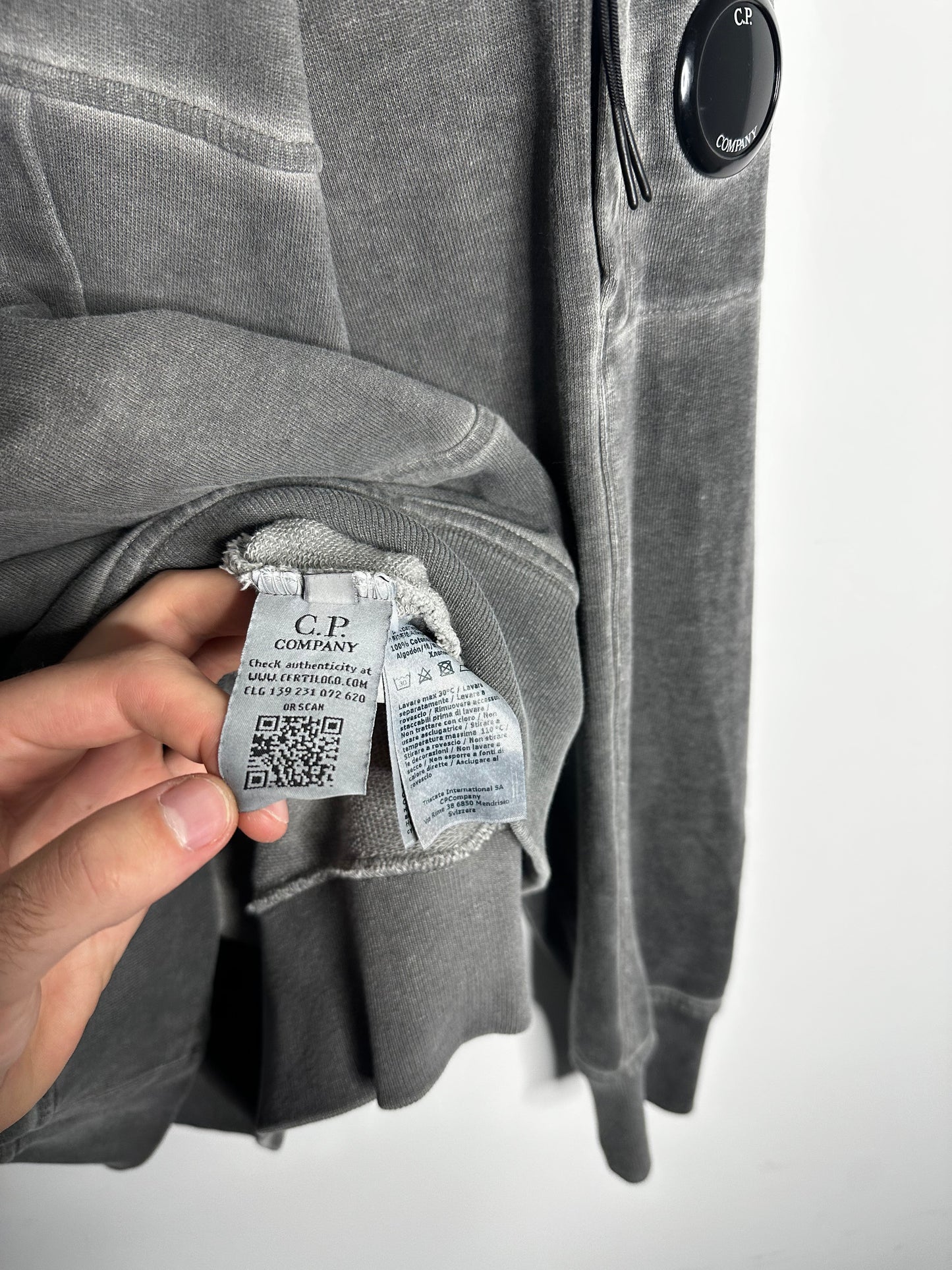 C.P. Company Grey I.C.E Hoodie - Extra Large