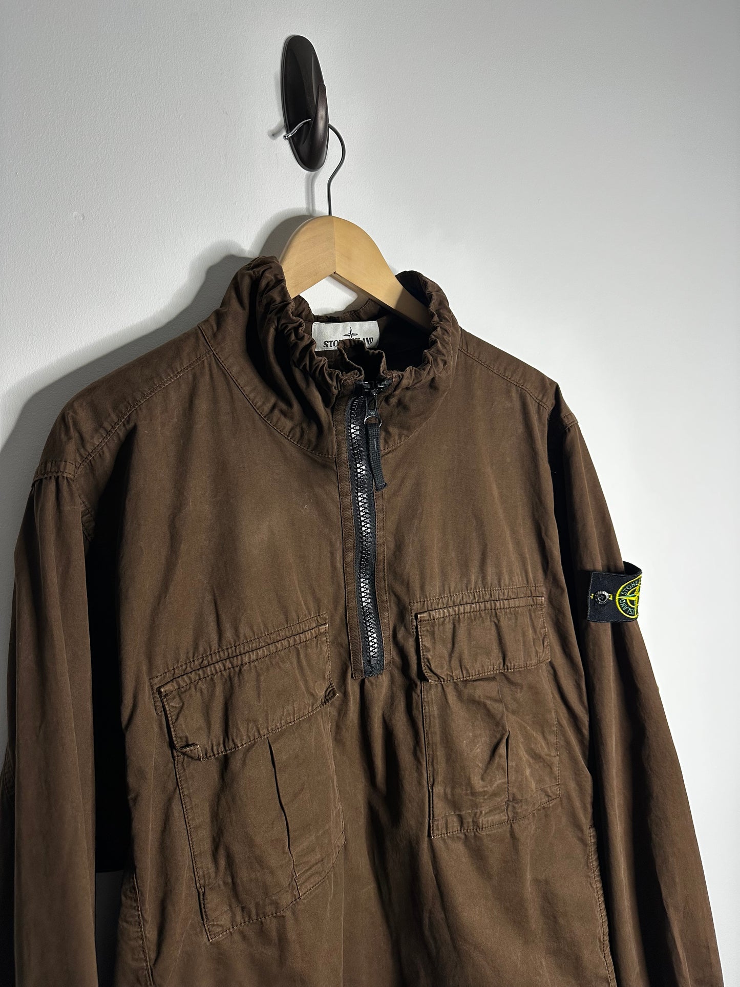 Stone Island Brown Pull Over Smock Overshirt - Large