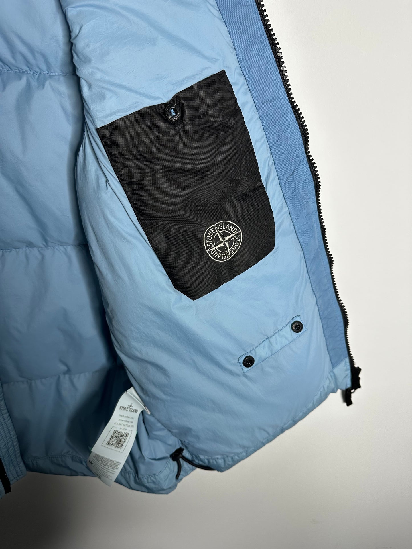 Stone Island Blue Crinkle Reps R-NY Down Gilet - Medium