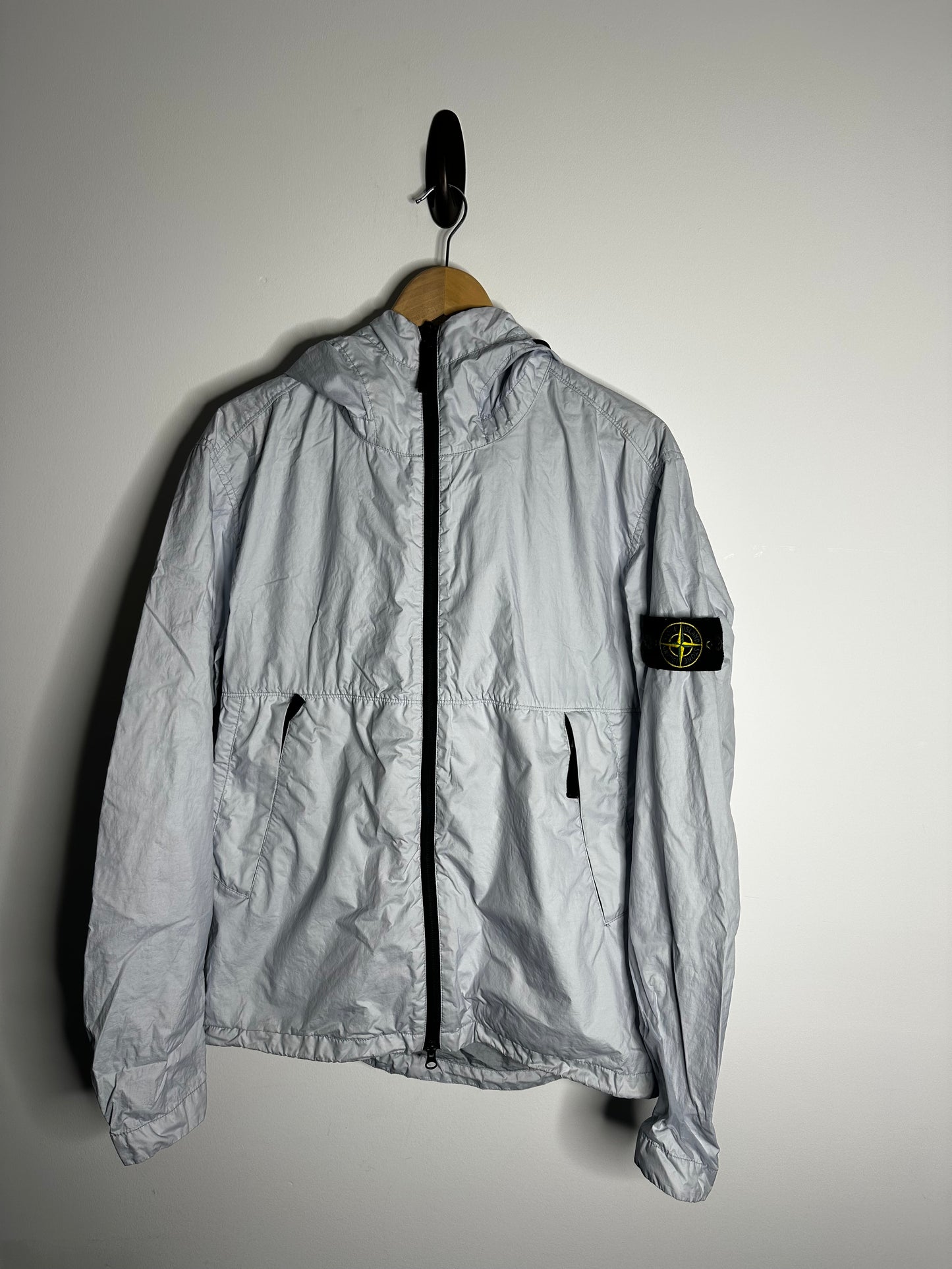 Stone Island Blue Membrana 3L TC Hooded Jacket - Large