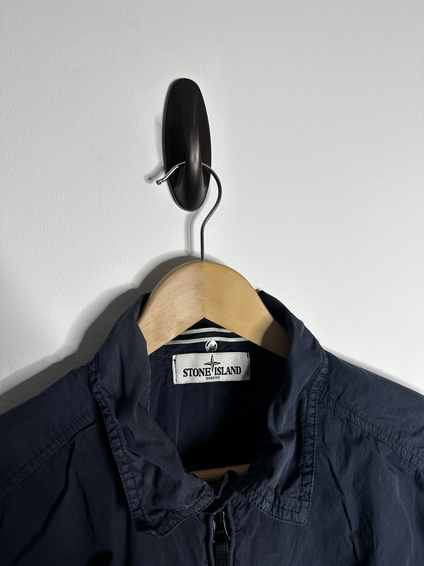Stone Island Navy Garment Dyed Overshirt - Large