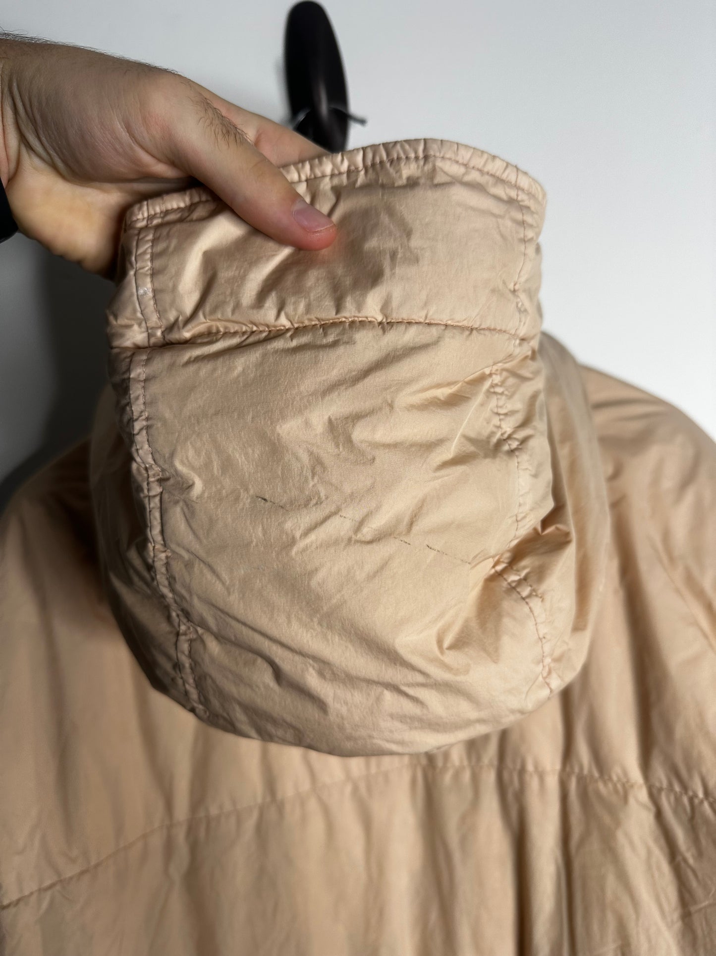 Stone Island Peach Crinkle Reps Down Hooded Jacket - XXL