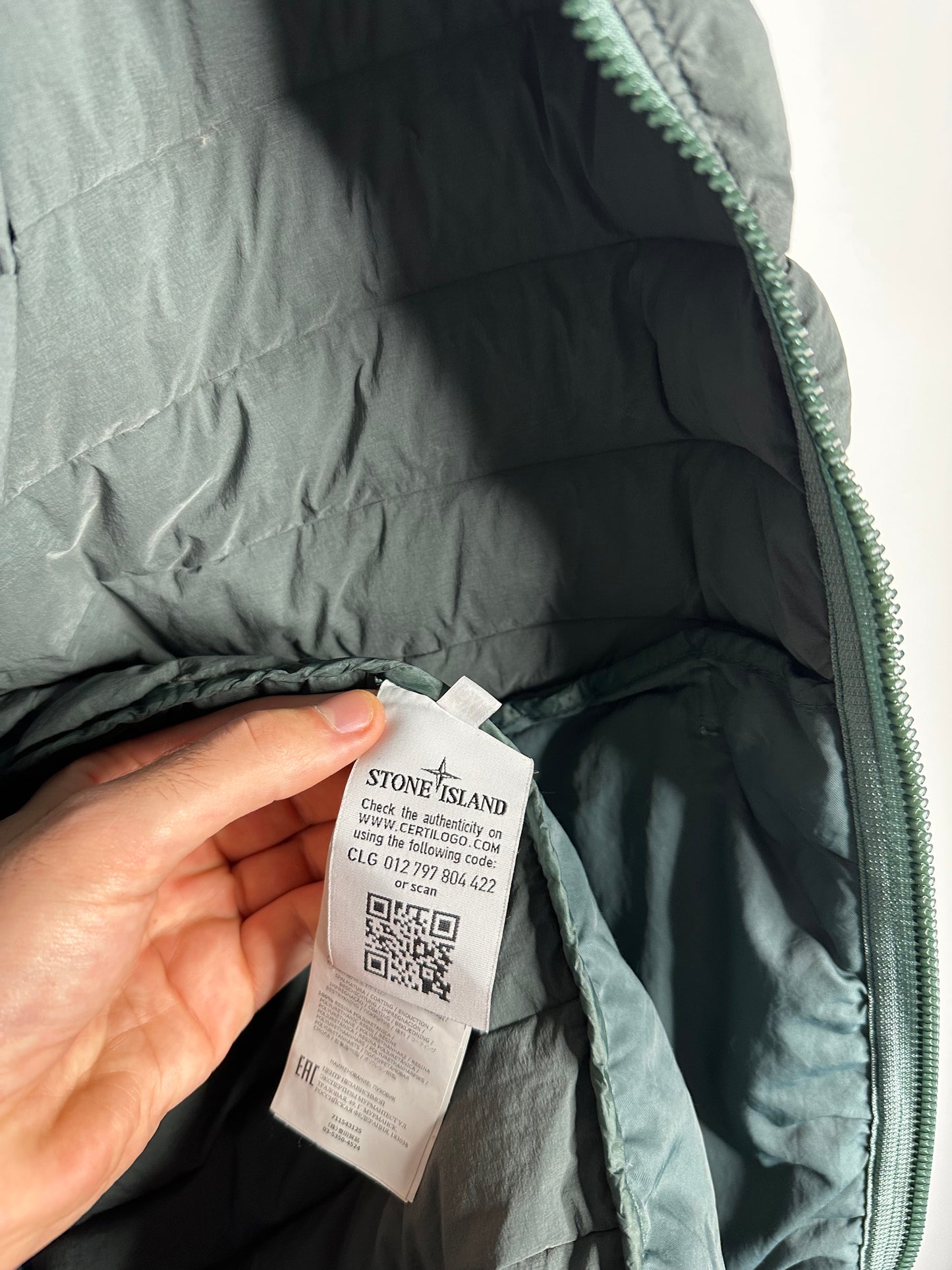 Stone Island Green Loom Woven Down Chambers Puffer Jacket - XXXL