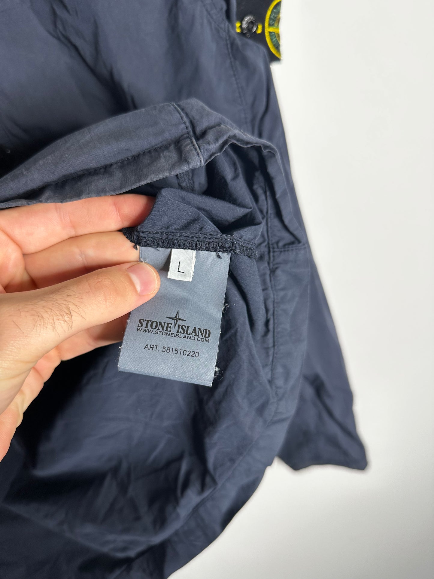 Stone Island Navy Garment Dyed Overshirt - Large
