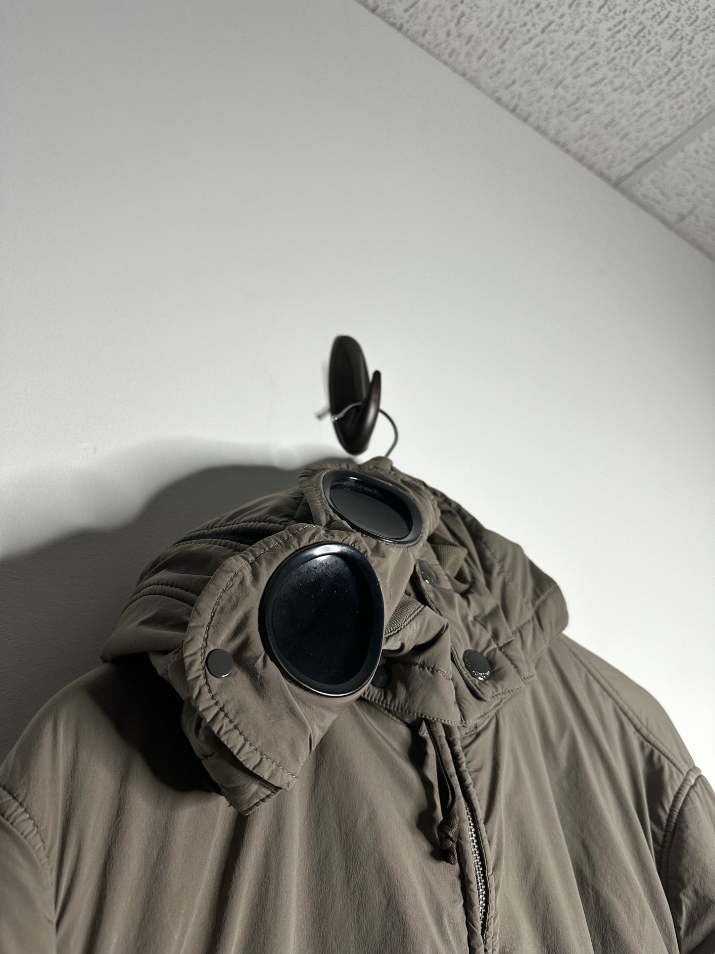 C.P. Company Tan Fleece Lined Nycra Stretch Goggle Jacket - XXXL