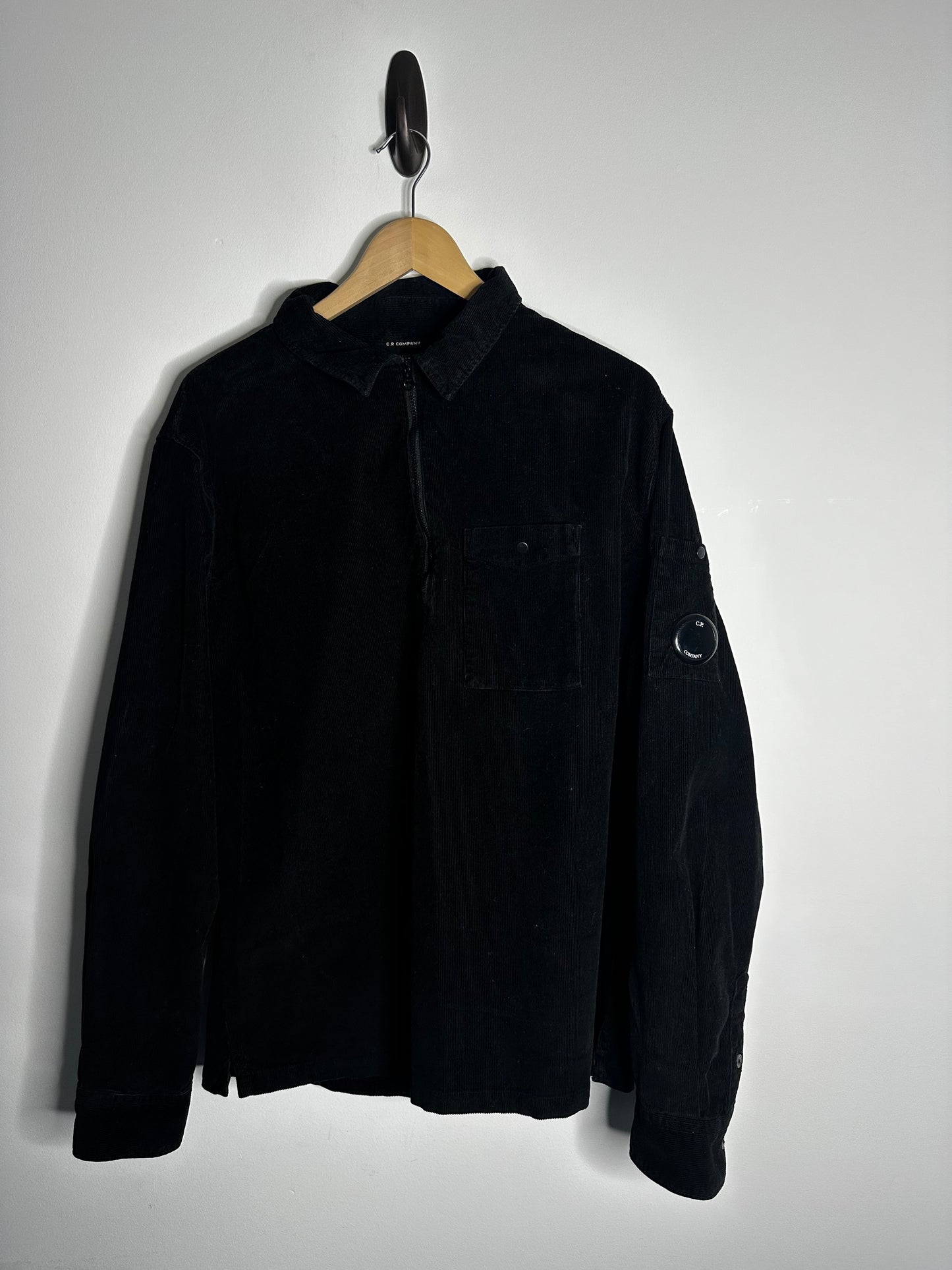 C.P. Company Black Corduroy Smock Overshirt - Extra Large