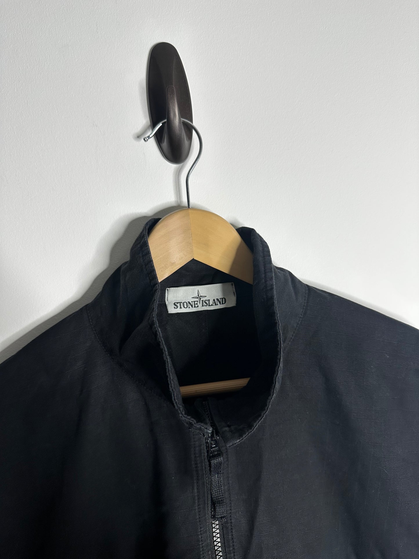 Stone Island Black Ripstop Pullover Smock - Extra Large