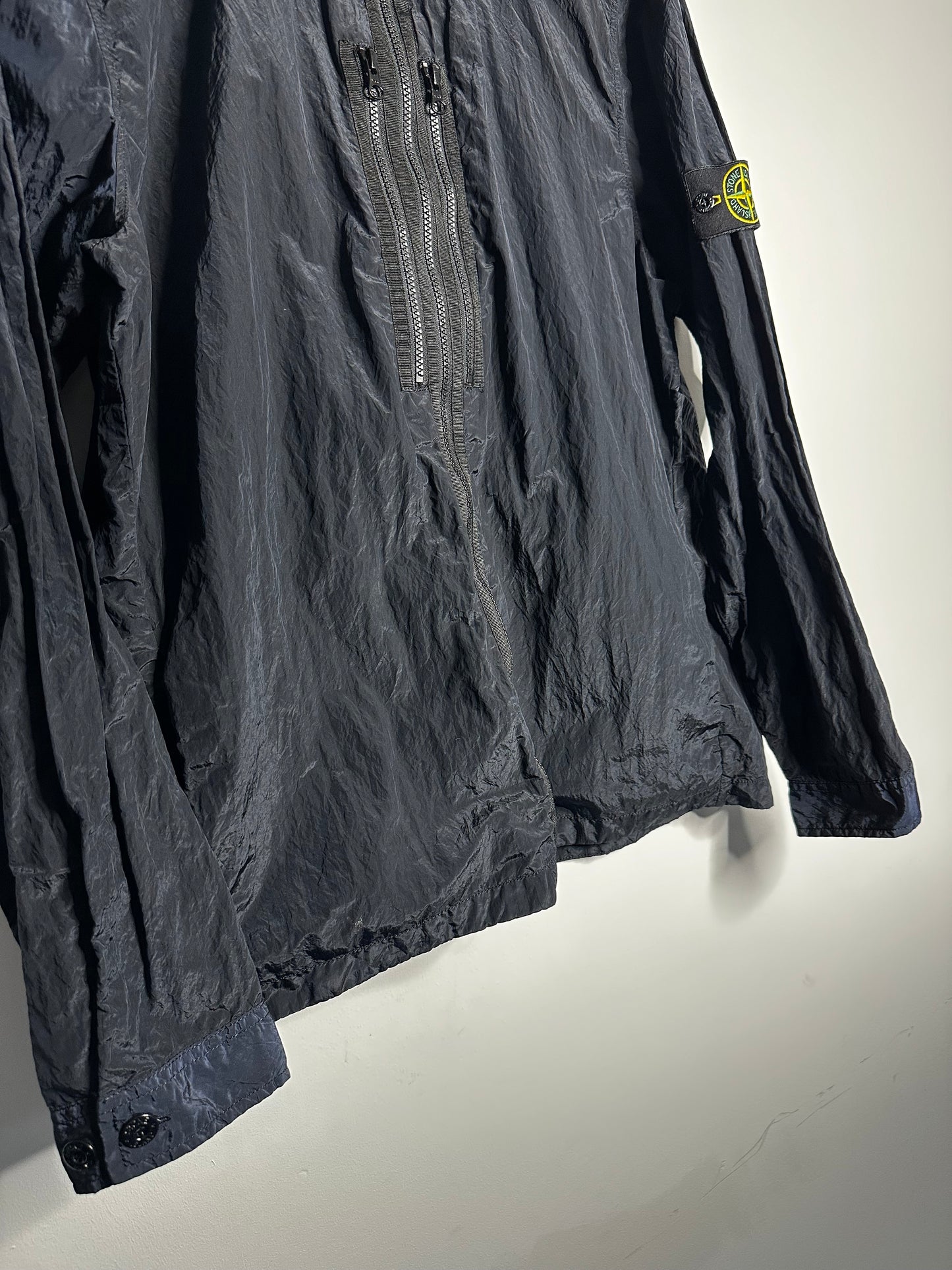 Stone Island Navy Nylon Metal Overshirt - Large