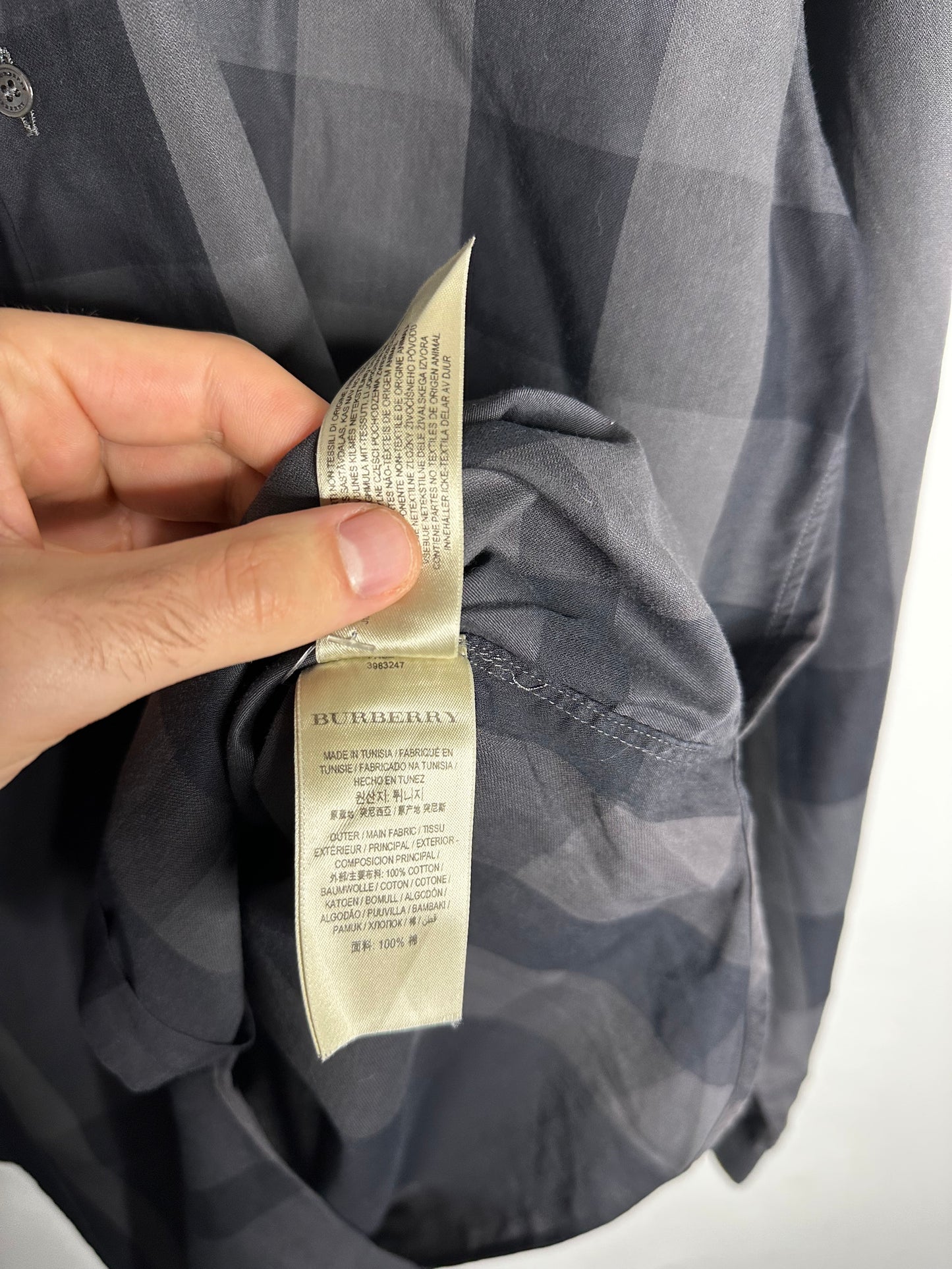 Burberry Black Check Long Sleeve Shirt - XXL