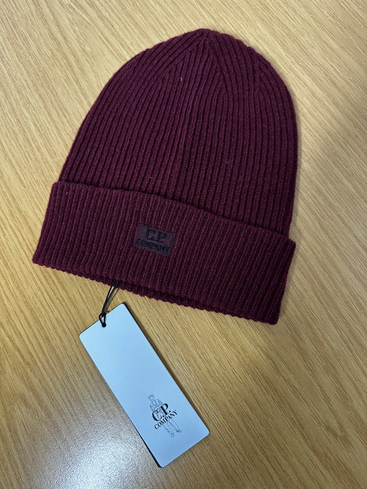 C.P. Company Port Royal Lambswool Patch Logo Beanie Hat