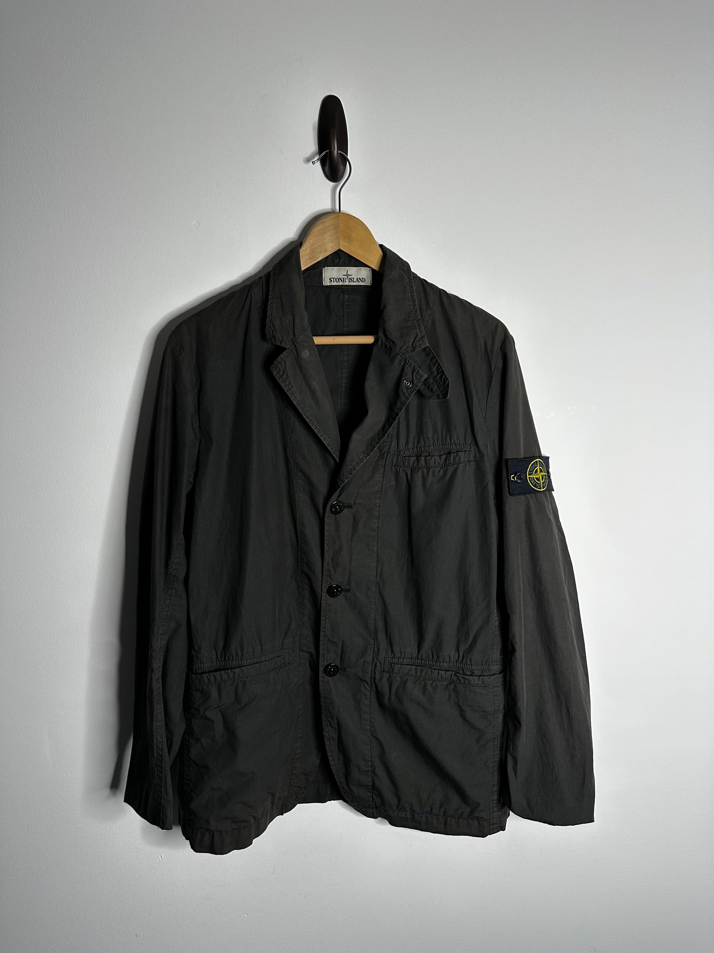 Stone Island Grey Tela Paracadute Blazer Jacket - Large