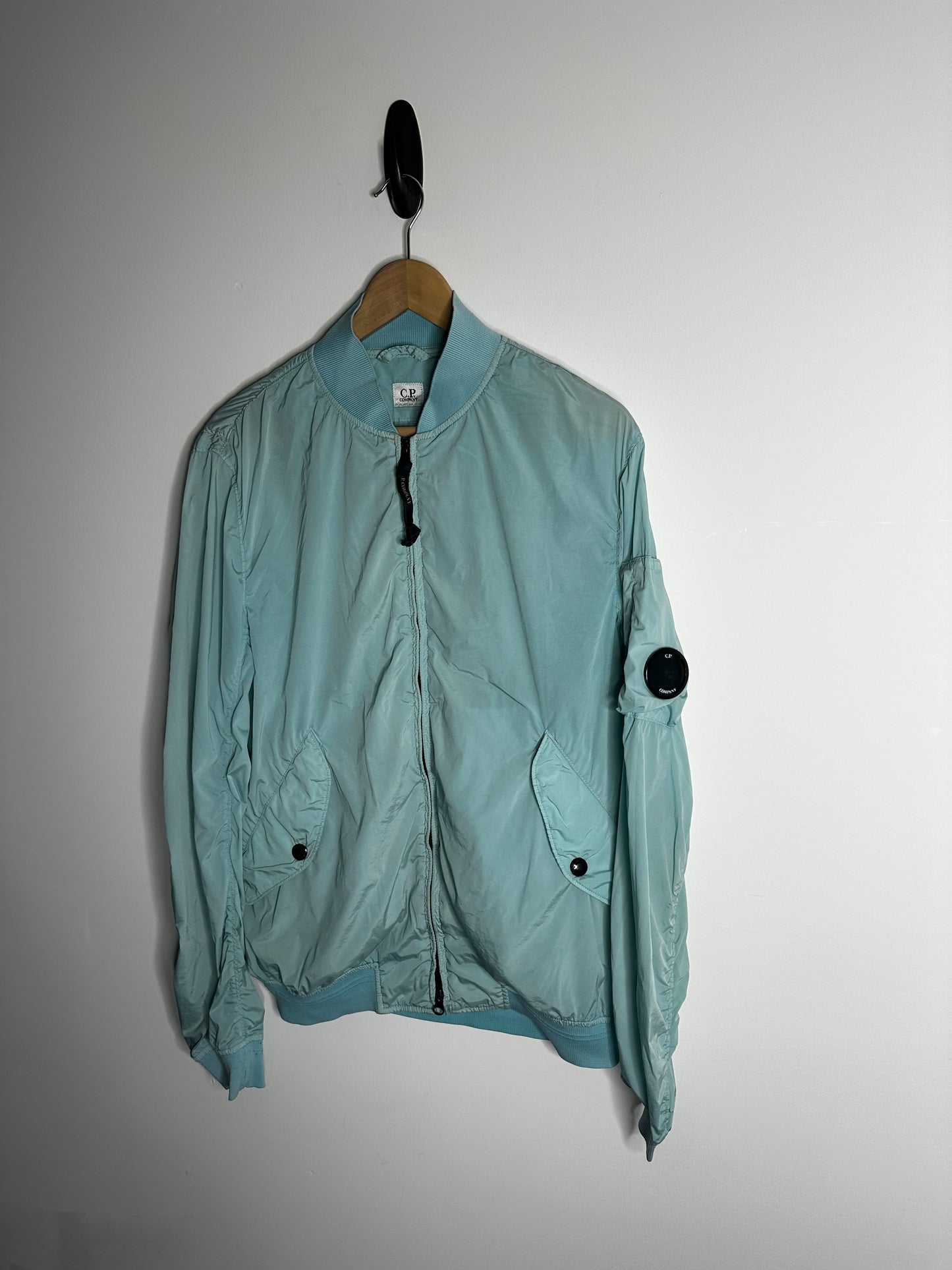 C.P. Company Light Blue Nycra Bomber Jacket - Large