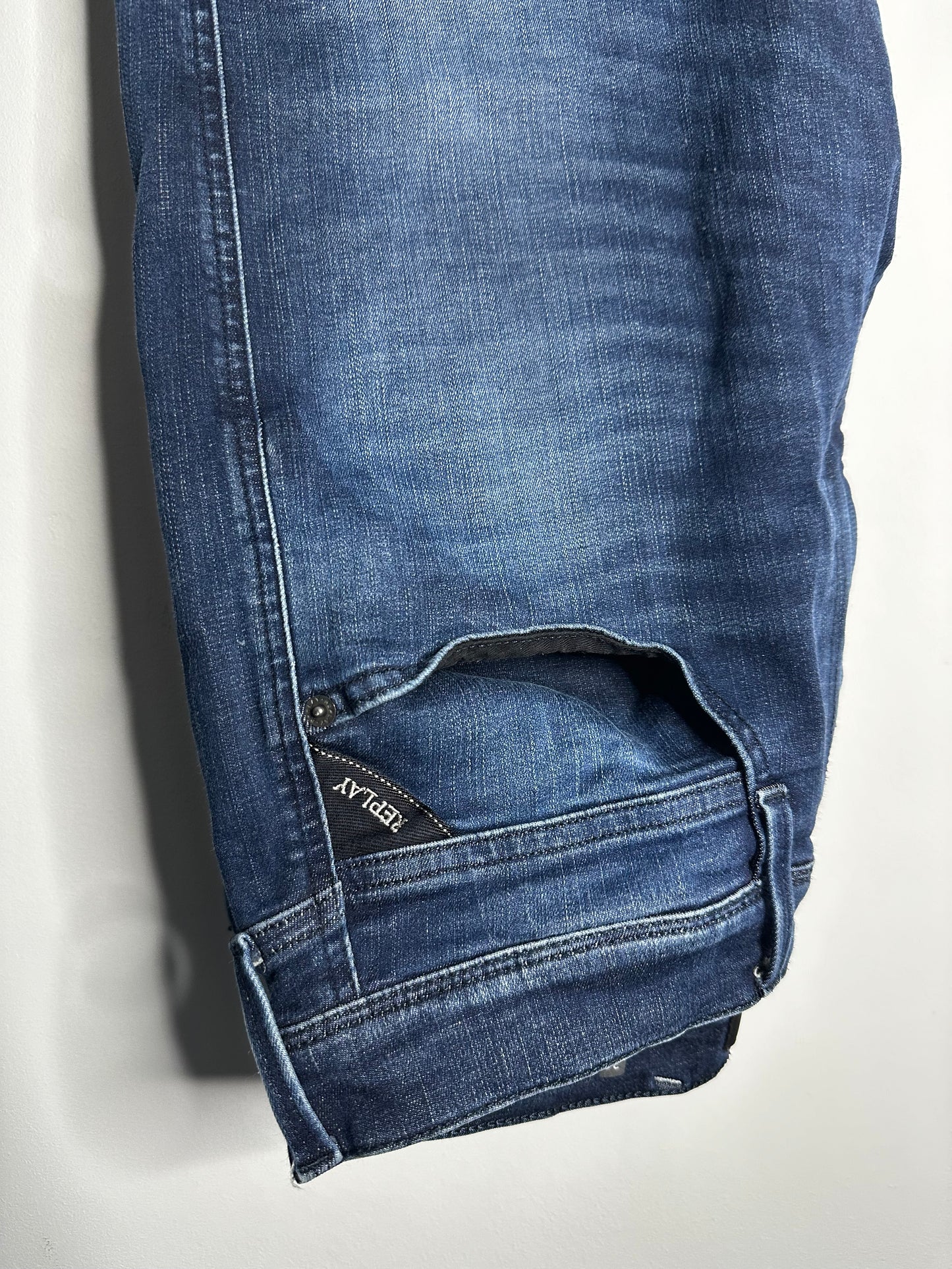 Replay Blue Anbass Hyperflex Jeans - 36 Waist / 32 Leg