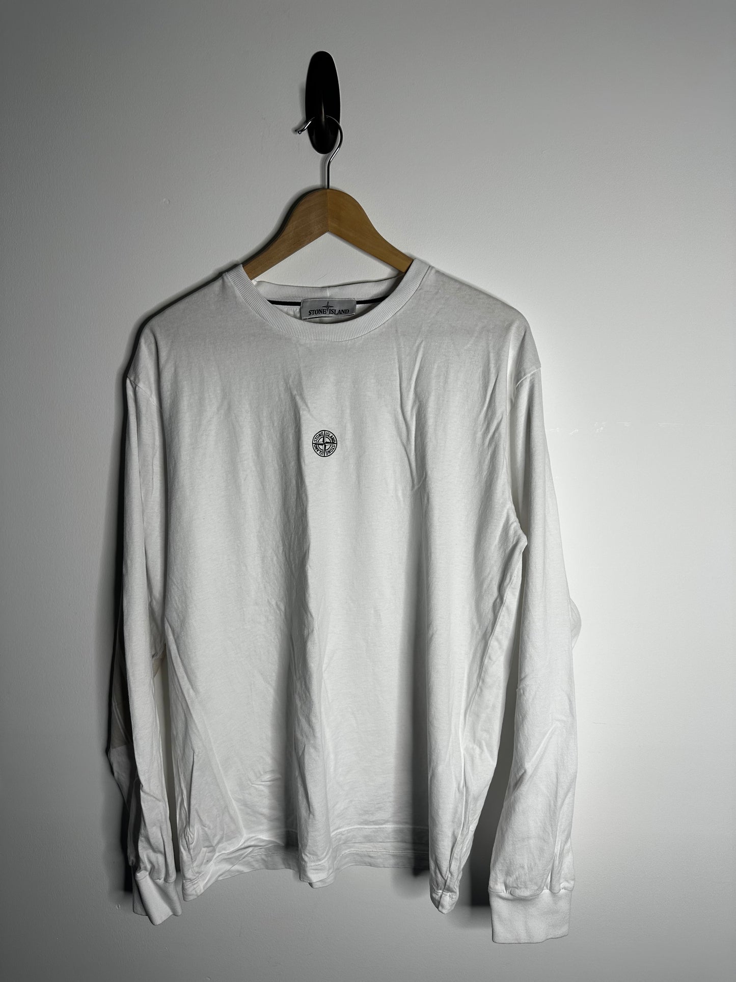Stone Island White Graphic Print Long Sleeve T - Shirt - Extra Large