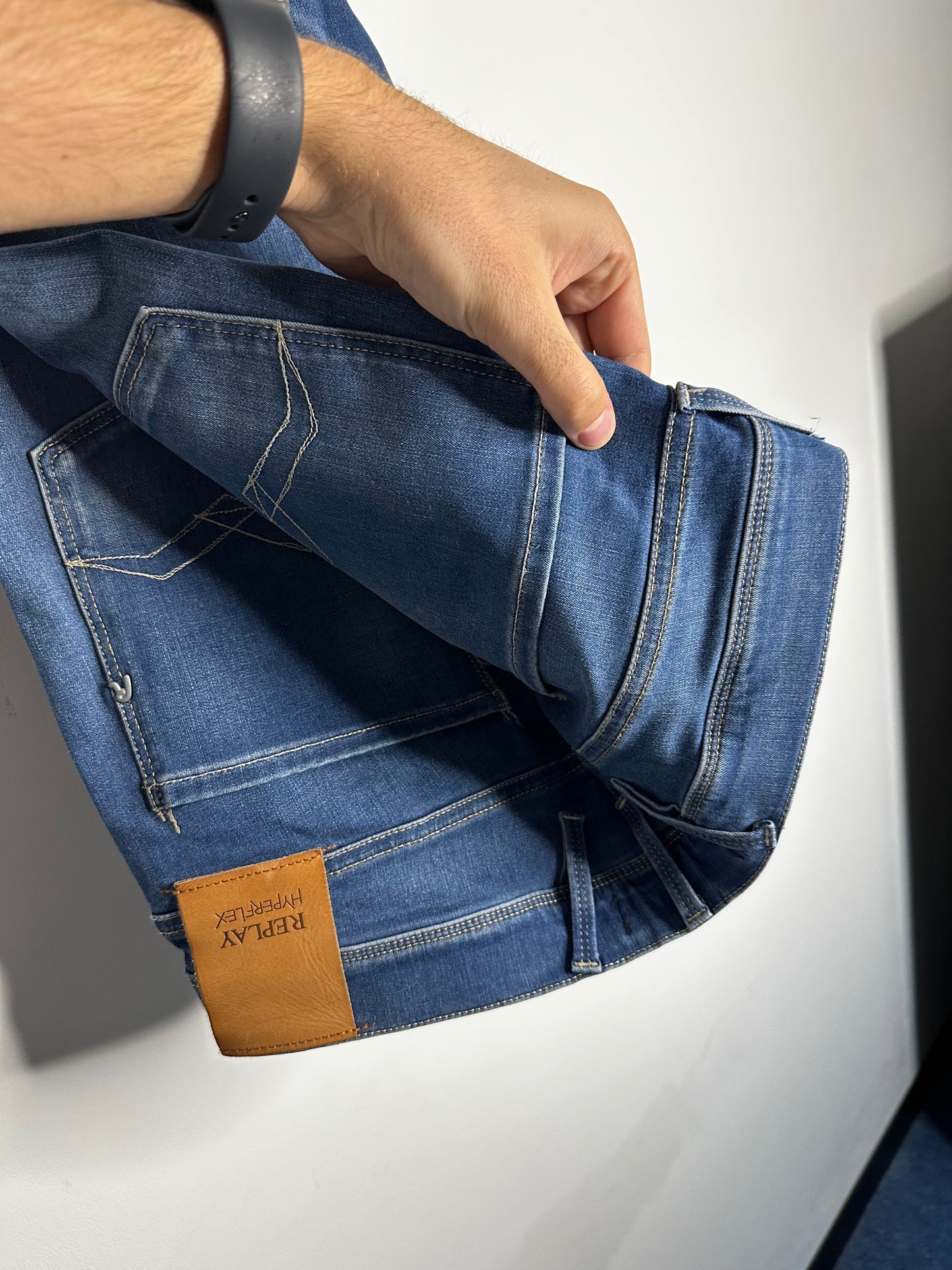 Replay Blue Anbass Hyperflex Jeans - 36 Waist / 32 Leg