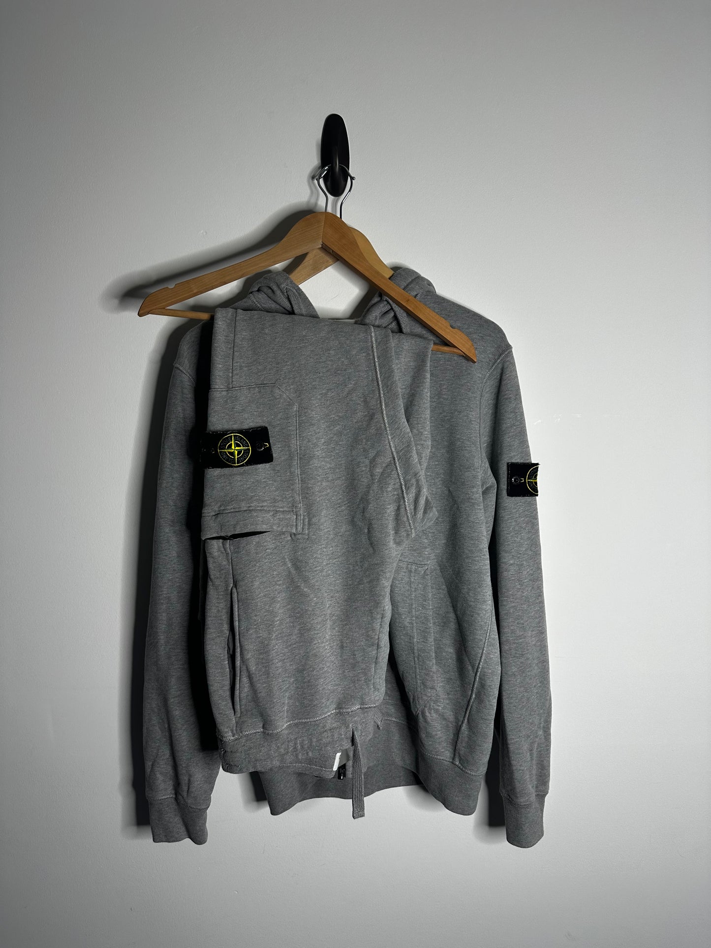 Stone Island Grey Full Tracksuit Zip Hoodie & Tracksuit Bottoms - Medium