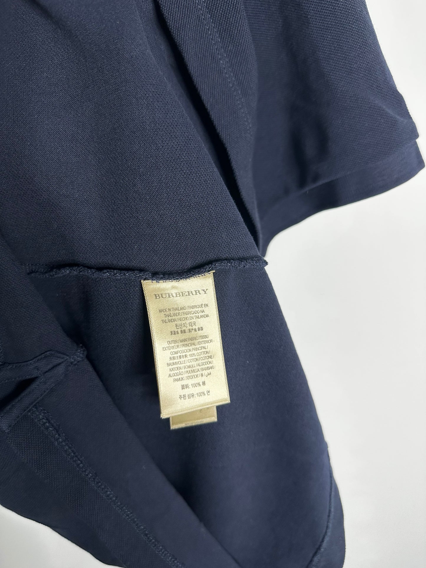 Burberry Navy Nova Check Collar Polo Shirt - XXL