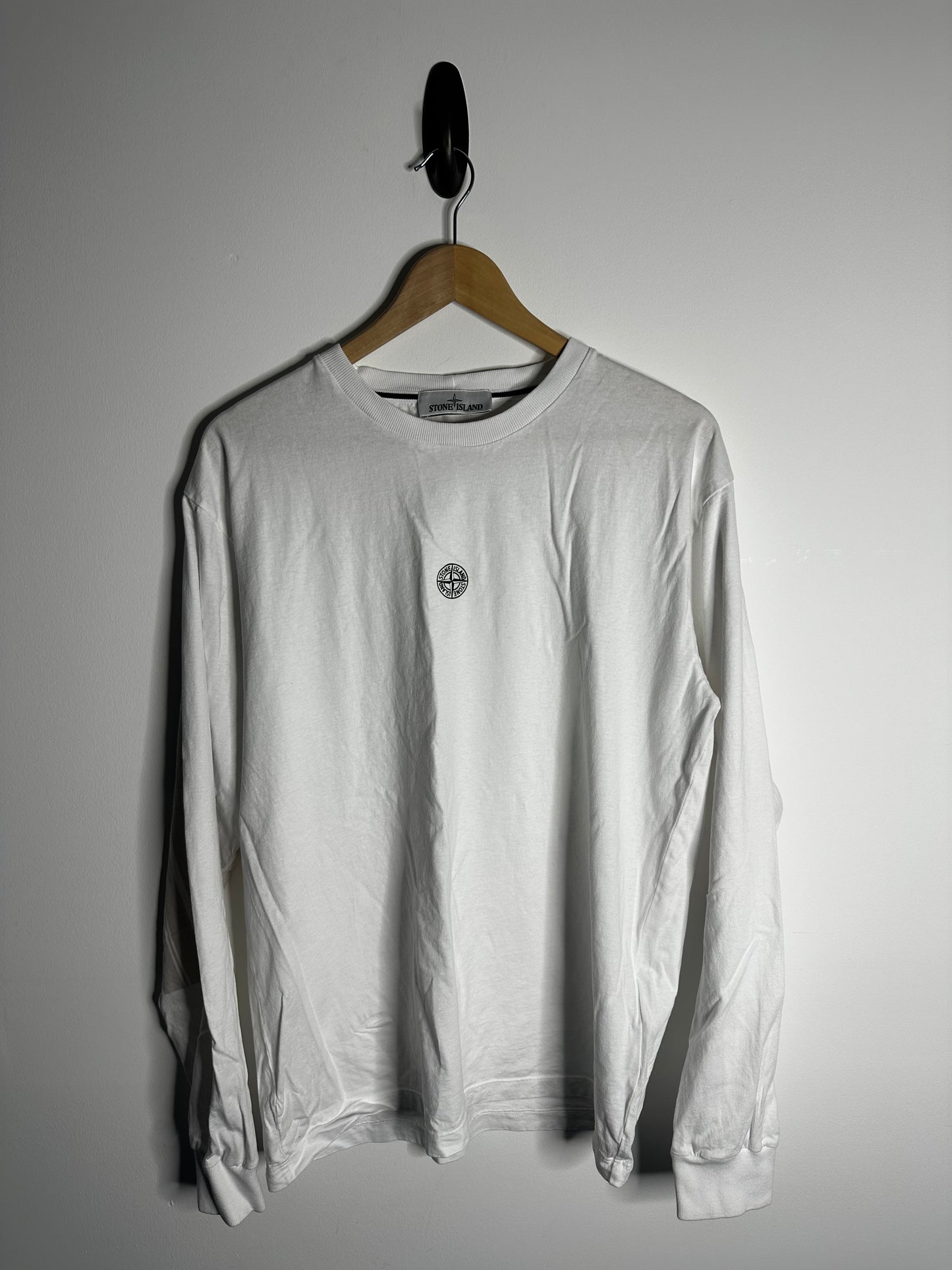Stone Island White Graphic Print Long Sleeve T - Shirt - Extra Large