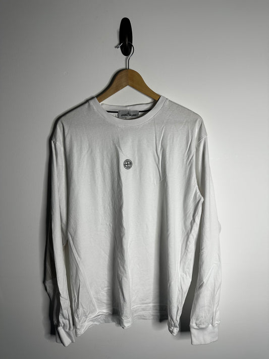 Stone Island White Graphic Print Long Sleeve T - Shirt - Extra Large