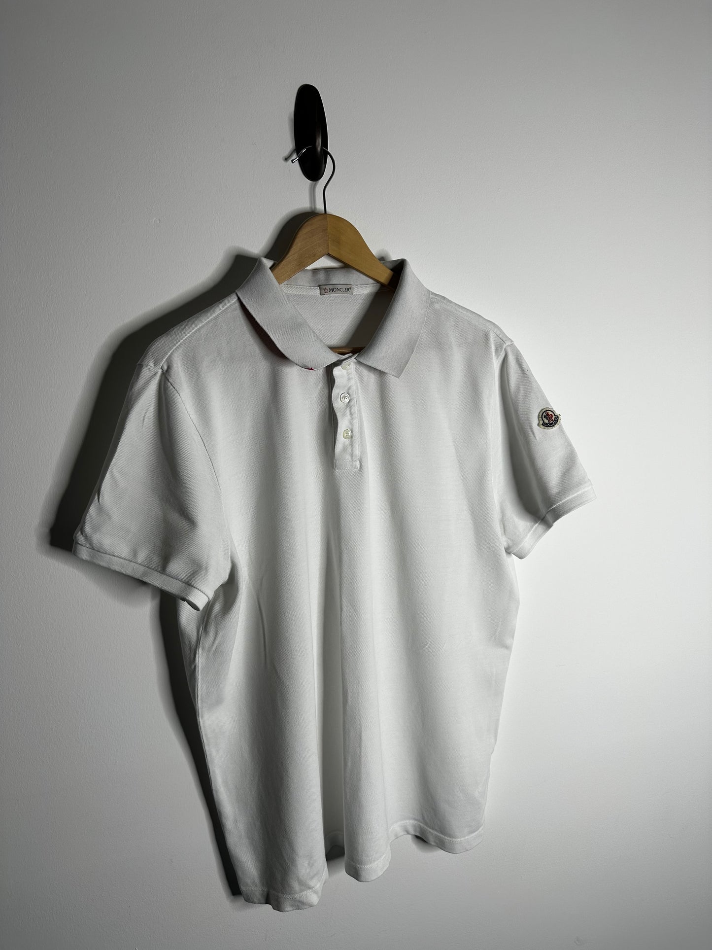 Moncler White Polo Shirt - XXL