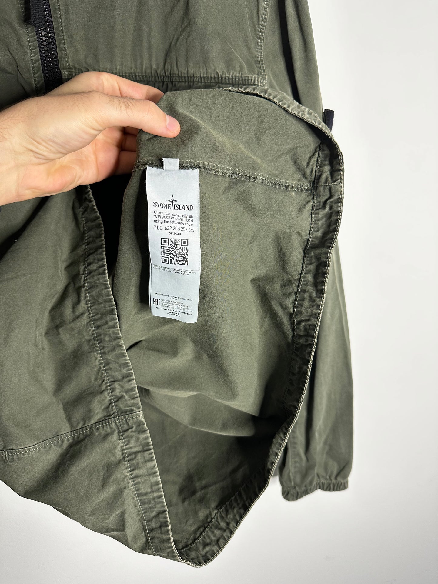 Stone Island Khaki Garment Dyed Overshirt - Large