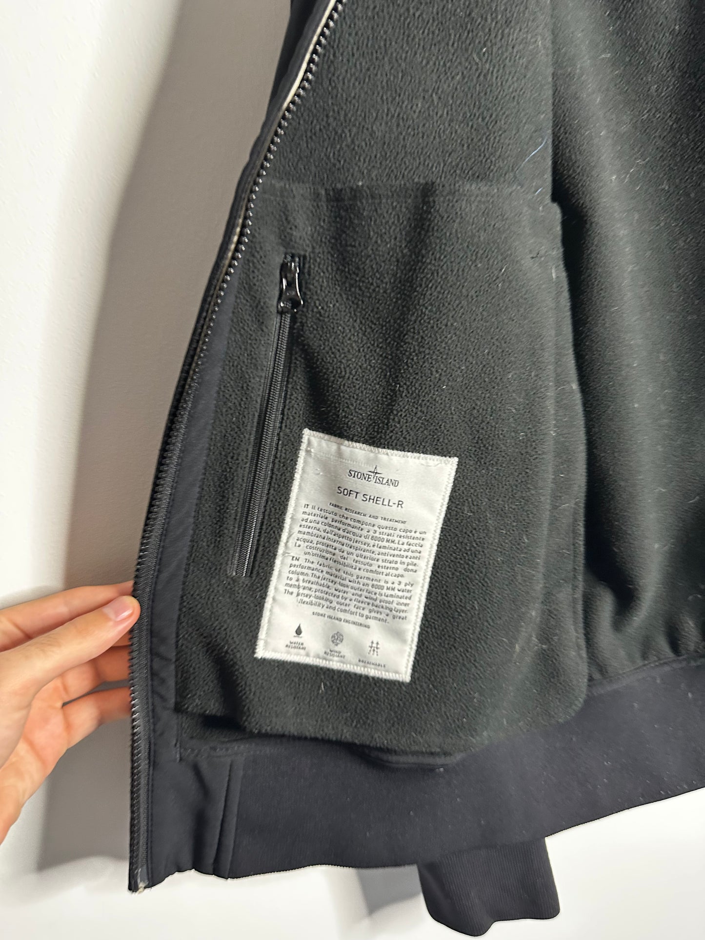 Stone Island Black Soft Shell - R Jacket - Extra Large