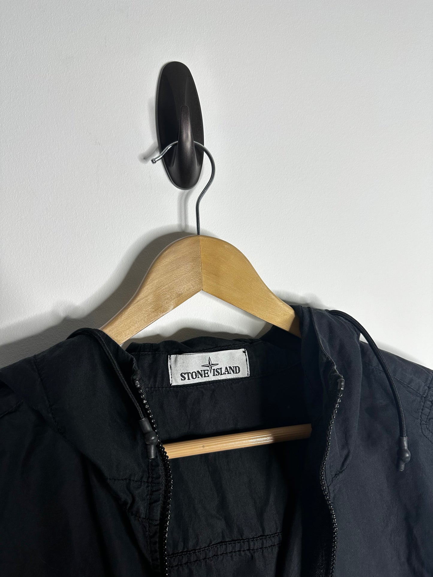 Stone Island Black LG Hooded Smock - Large