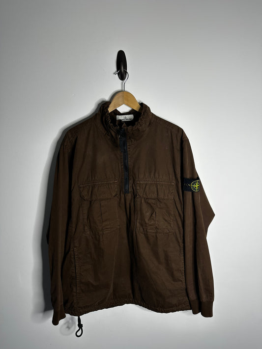 Stone Island Brown Pull Over Smock Overshirt - Large