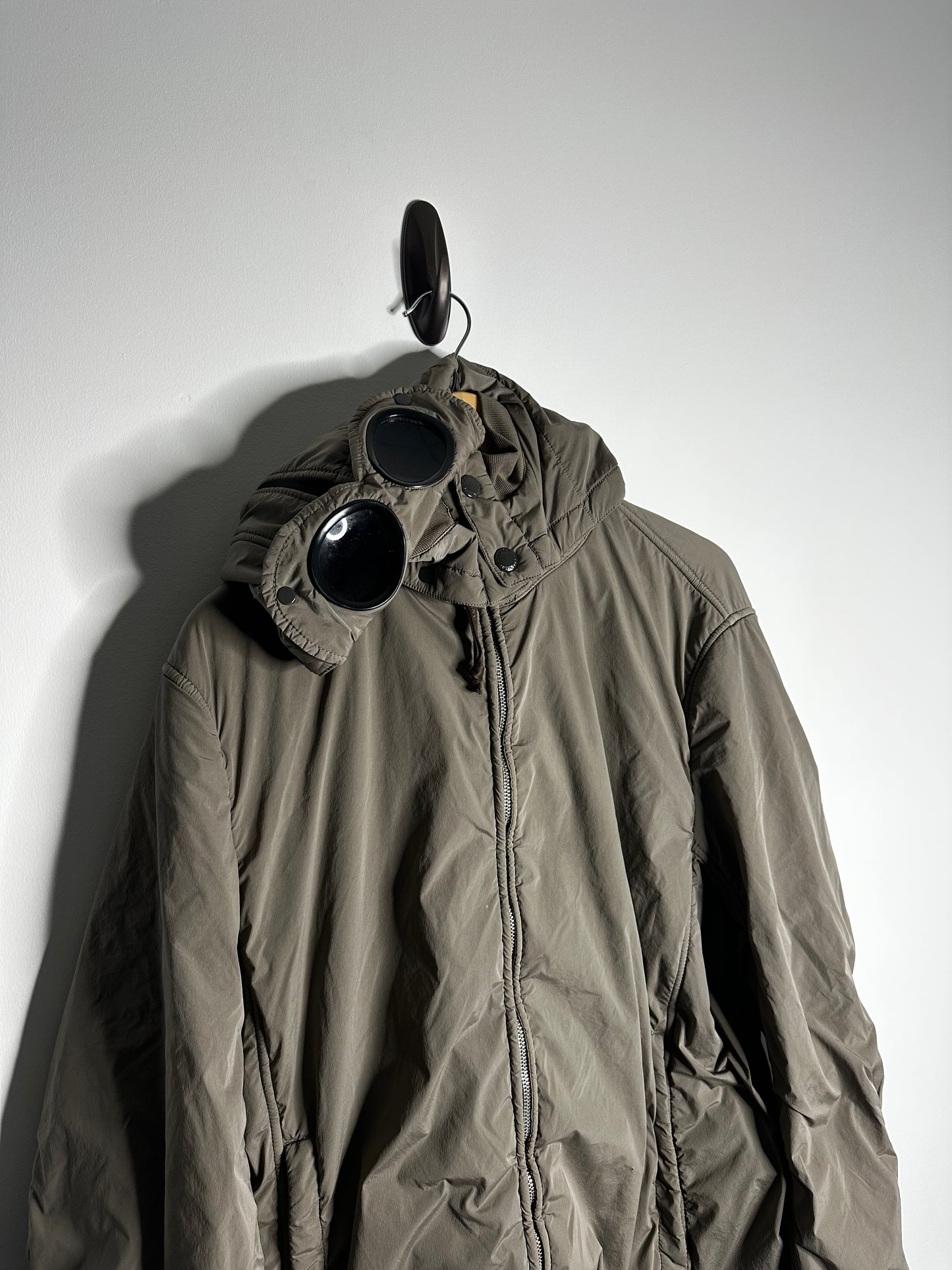 C.P. Company Tan Fleece Lined Nycra Stretch Goggle Jacket - XXXL