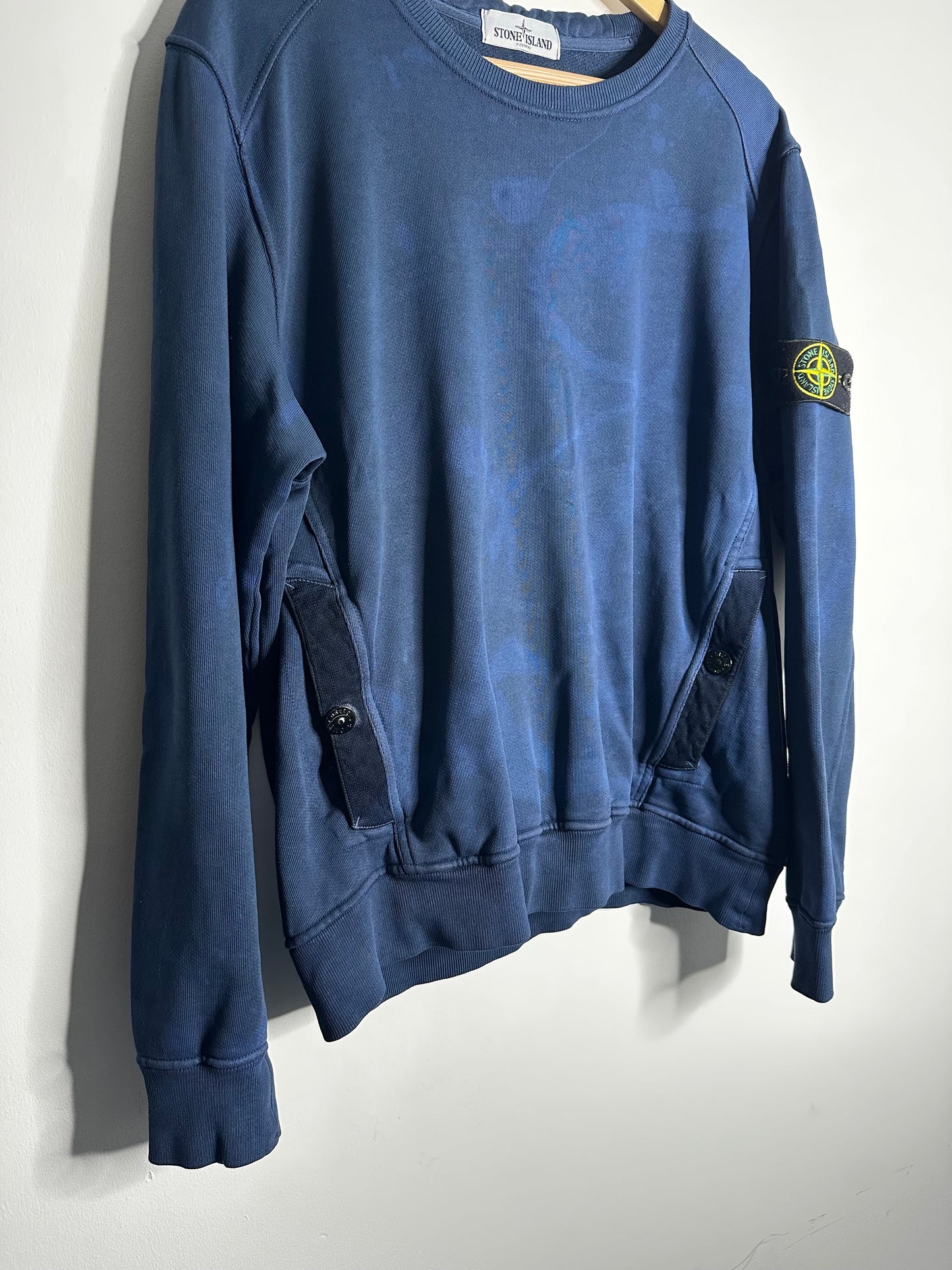 Stone Island Navy Print Crewneck Sweatshirt - Extra Large