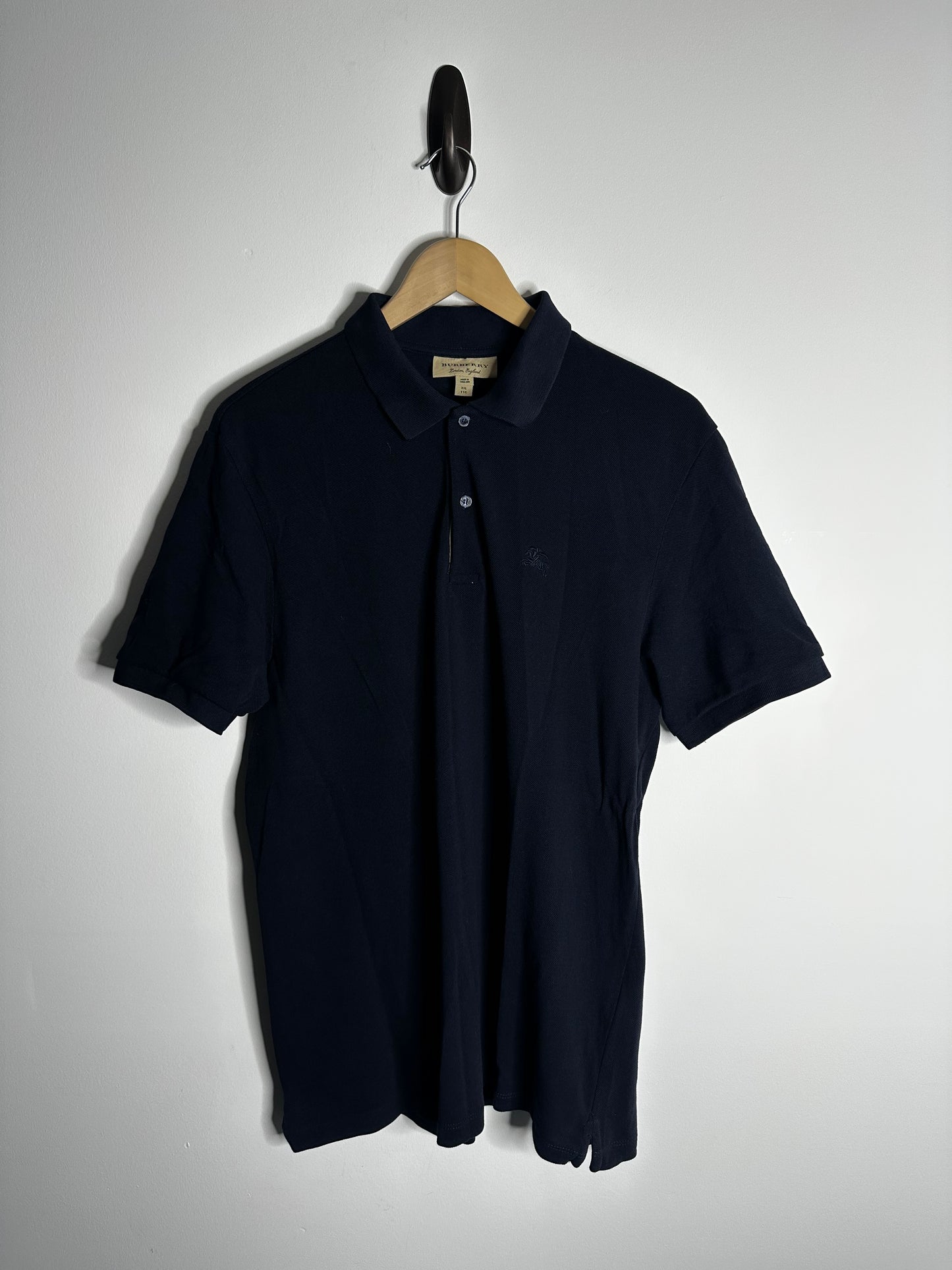 Burberry Navy Nova Check Collar Polo Shirt - XXL