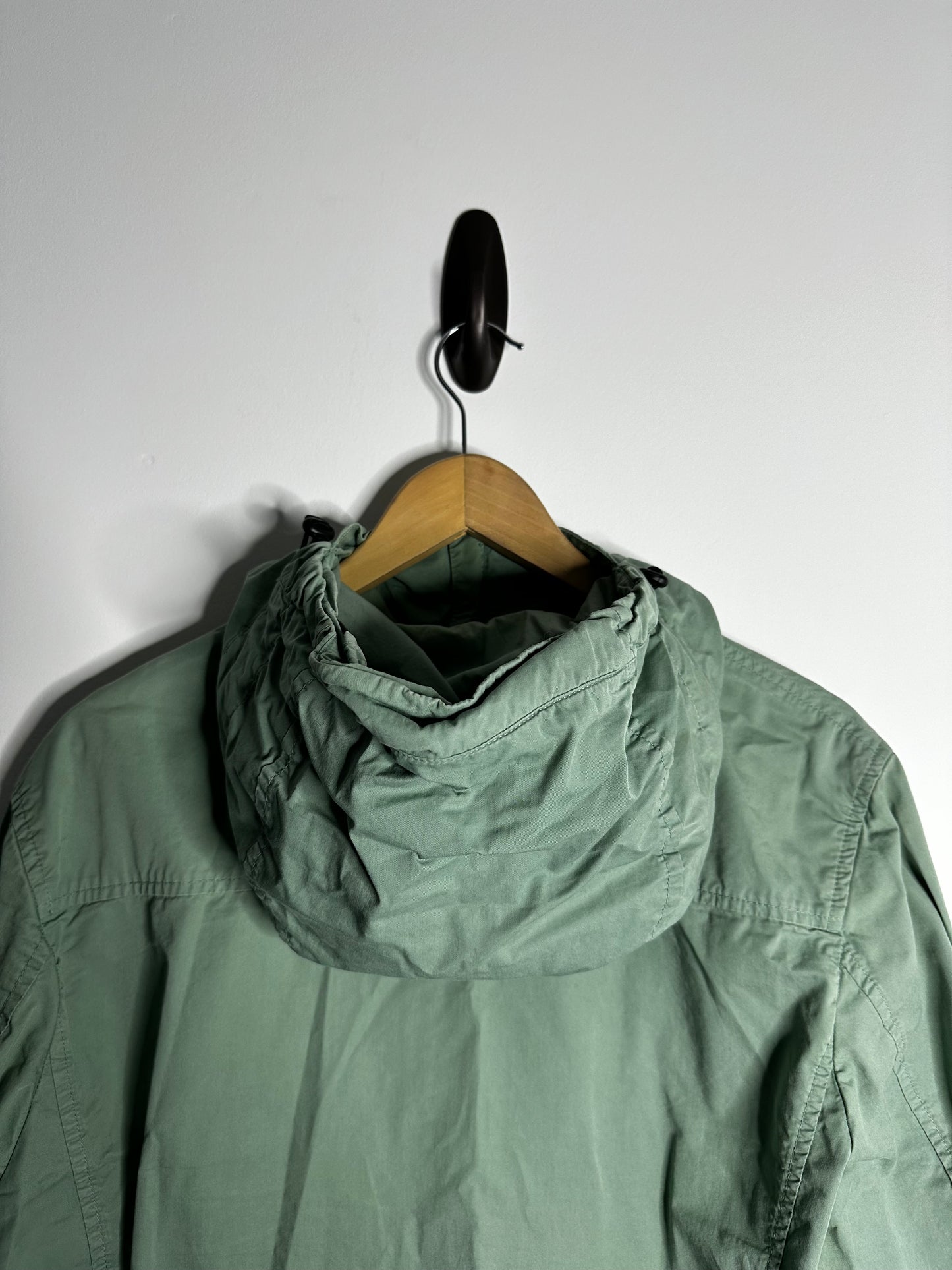 C.P. Company Green Gabardine Hooded Overshirt - Large