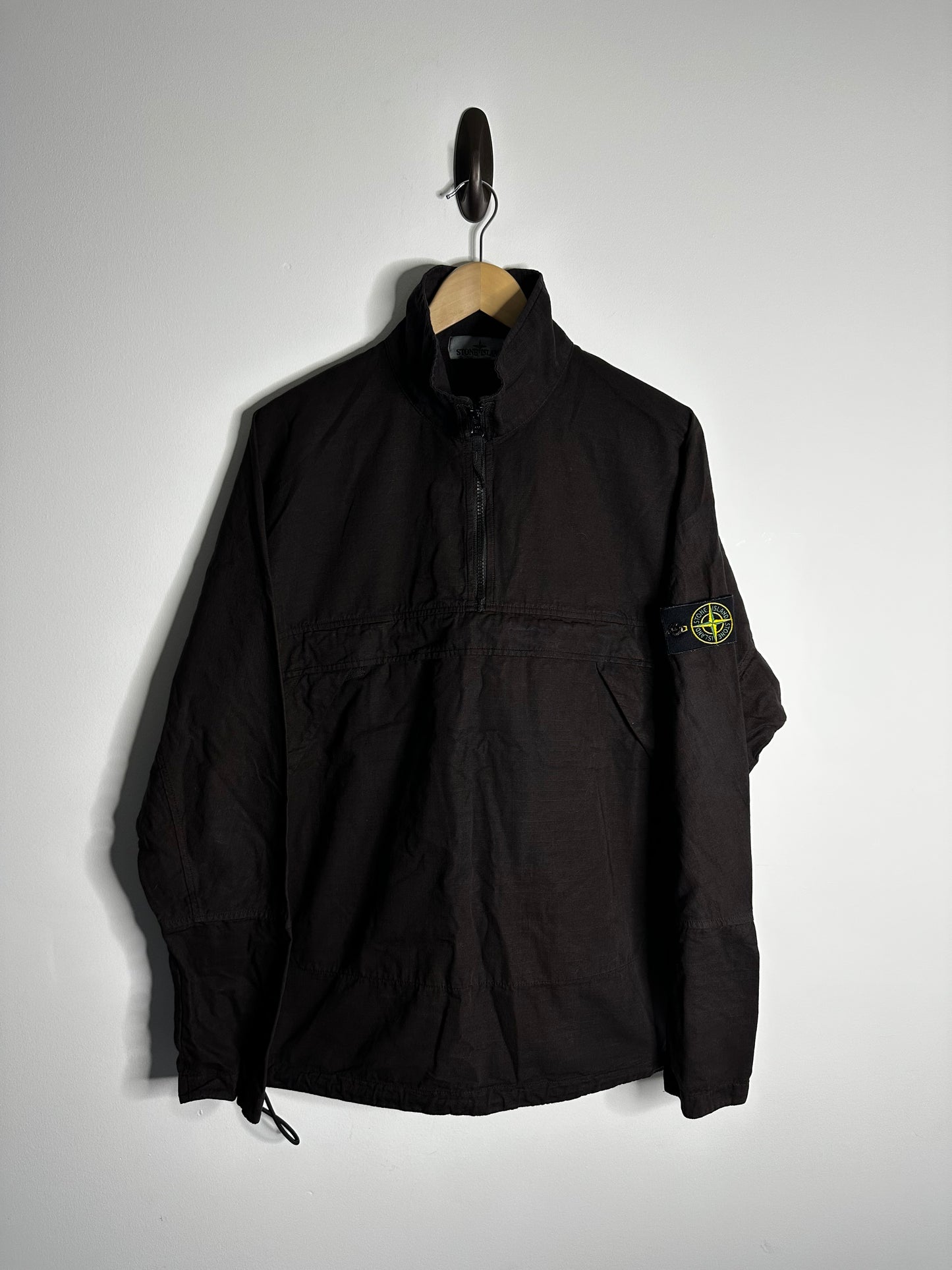 Stone Island Black Ripstop Pull Over Smock - Large