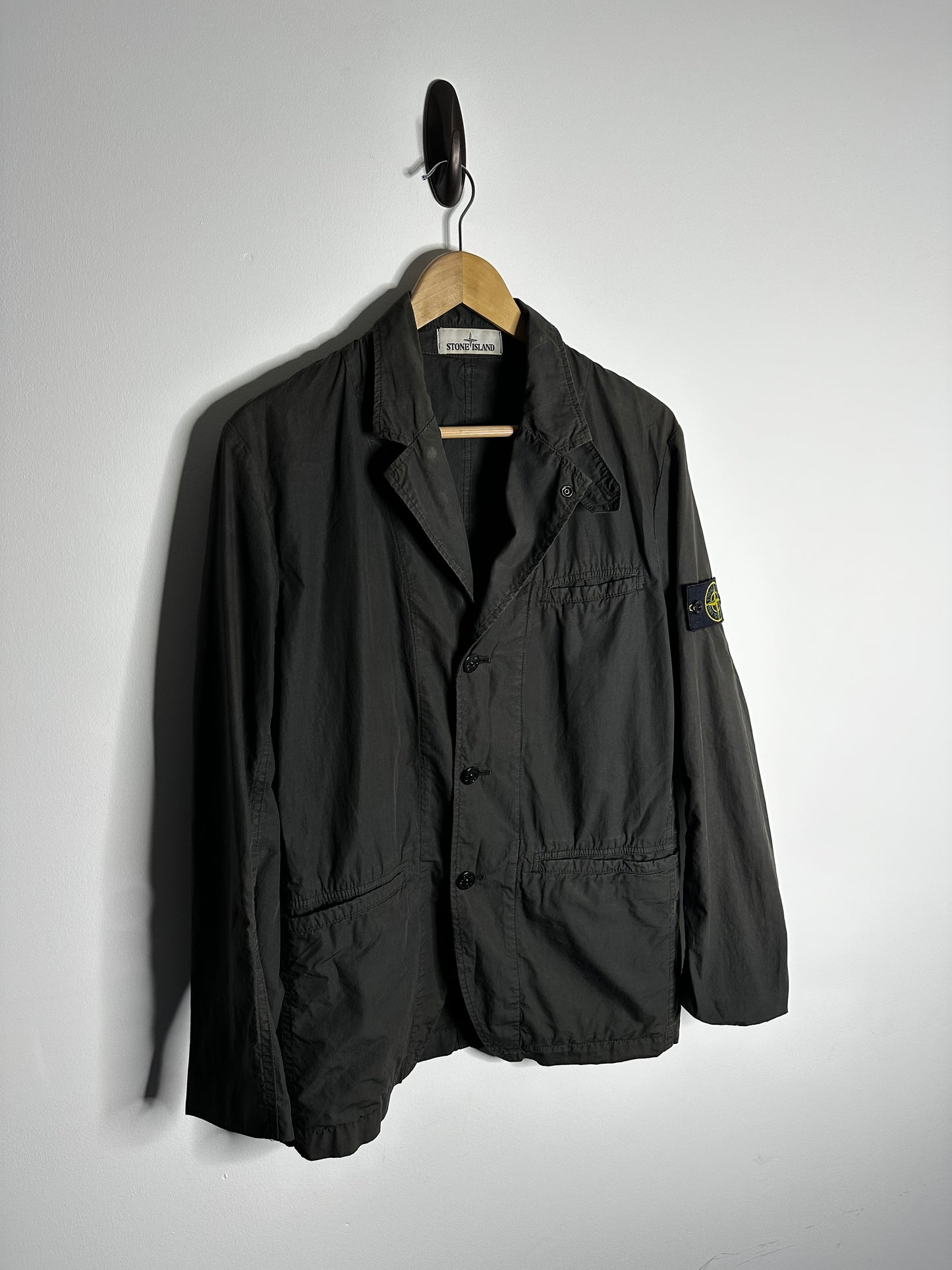 Stone Island Grey Tela Paracadute Blazer Jacket - Large