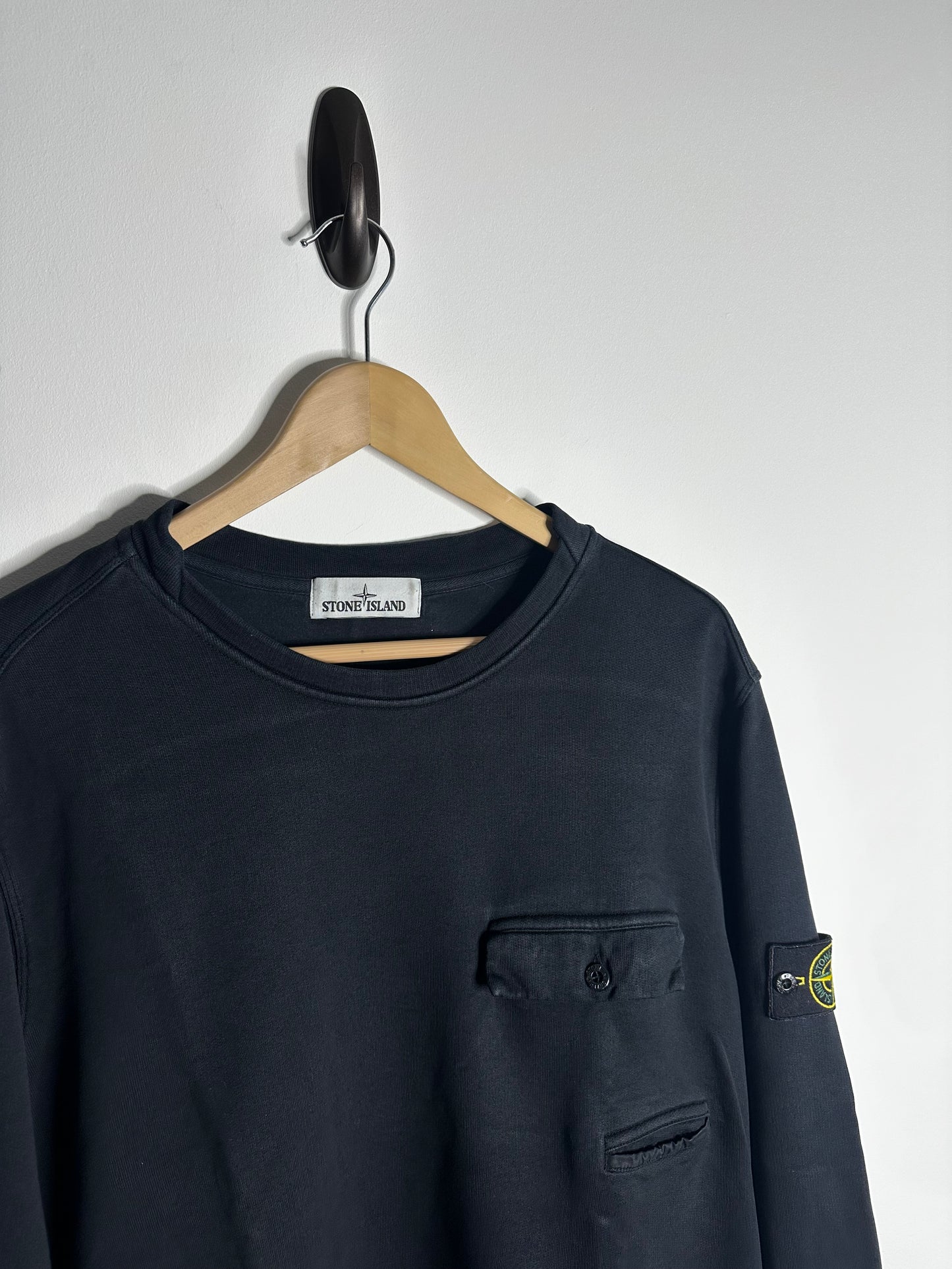 Stone Island Black Chest Pocket Sweatshirt - XXL