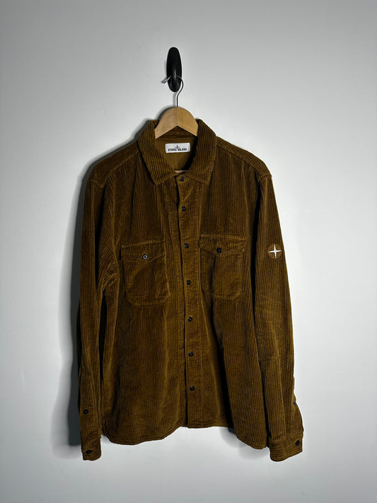 Stone Island Brown Corduroy Shirt - Extra Large