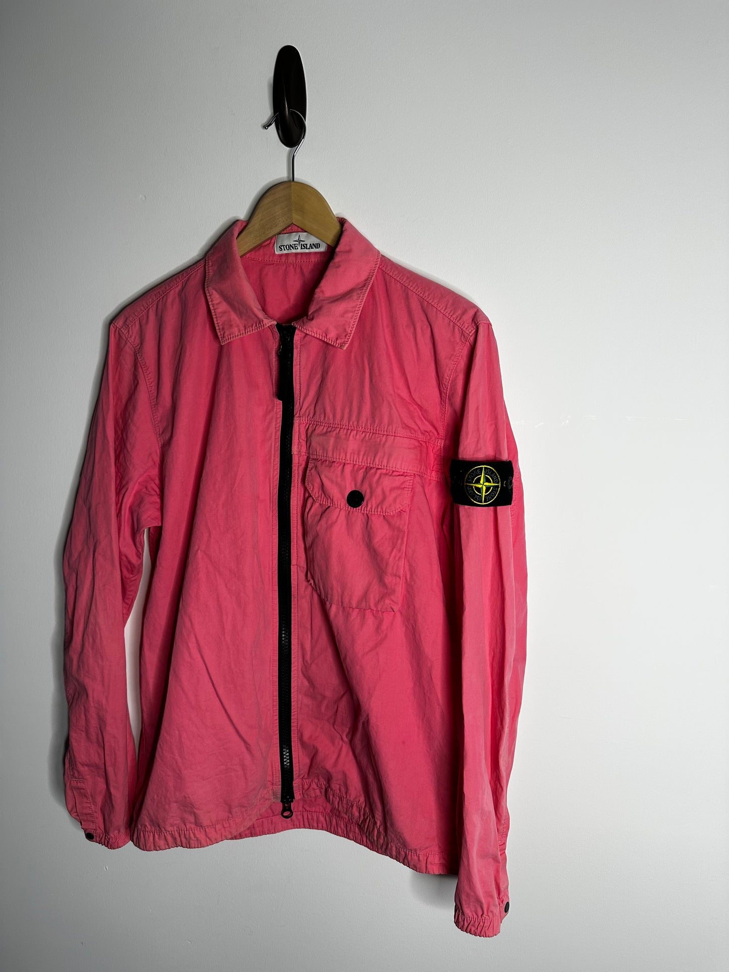 Stone Island Pink Single Pocket Overshirt - Medium