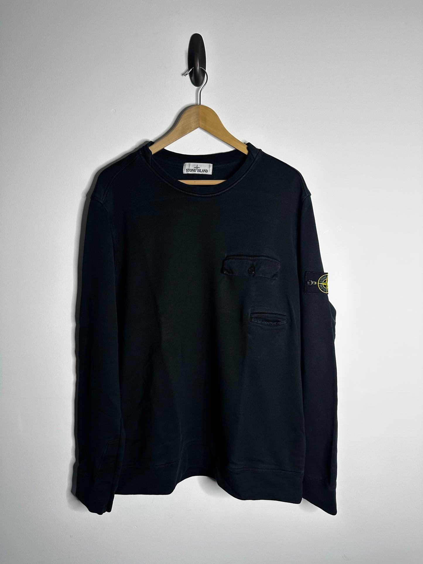 Stone Island Black Chest Pocket Sweatshirt - XXL